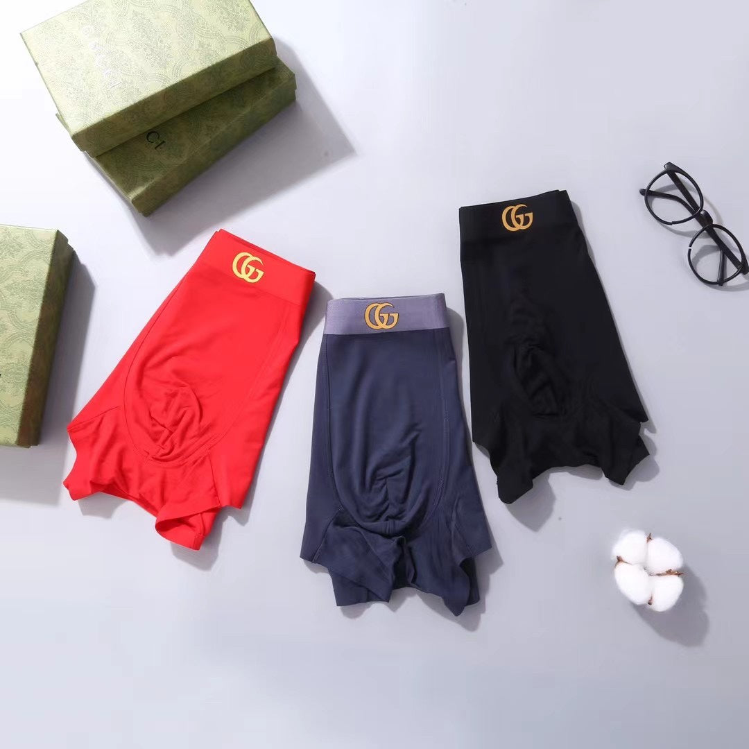 Gucci Tonal Emblem Details Men's Boxer Briefs - 3-Piece Box