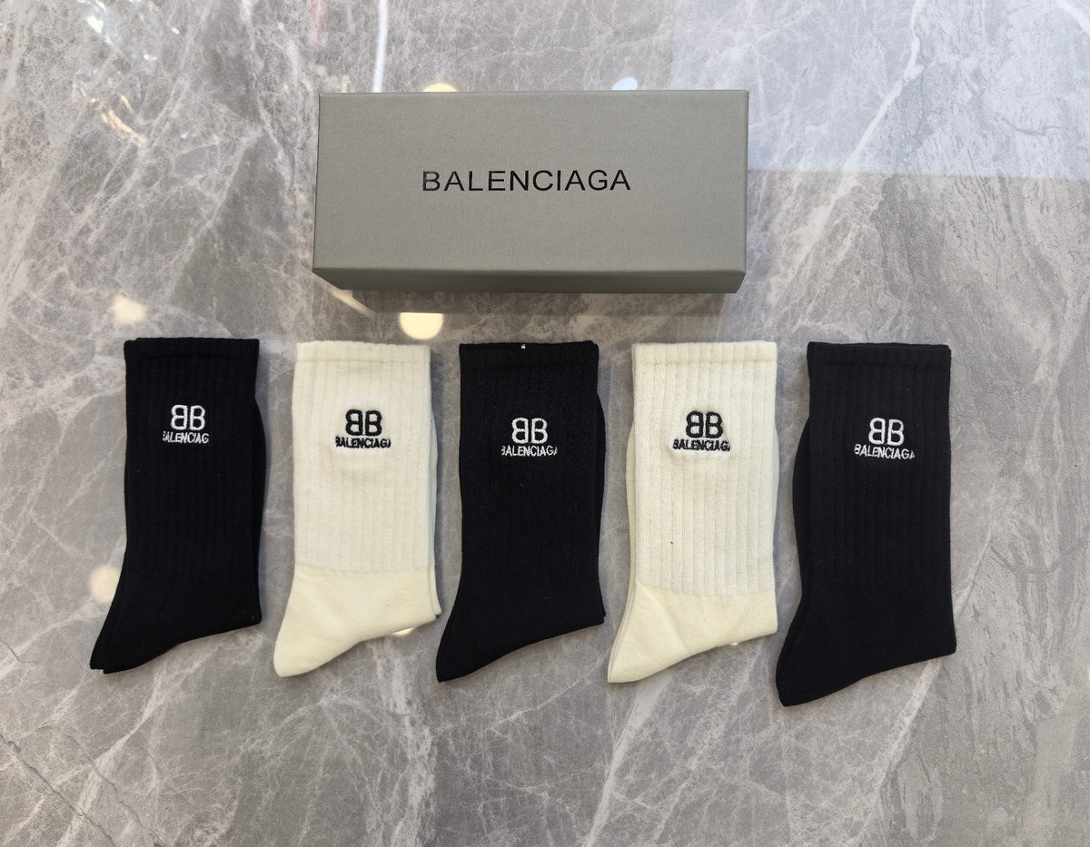 Balenciaga Crew Socks - 5-Pair Set