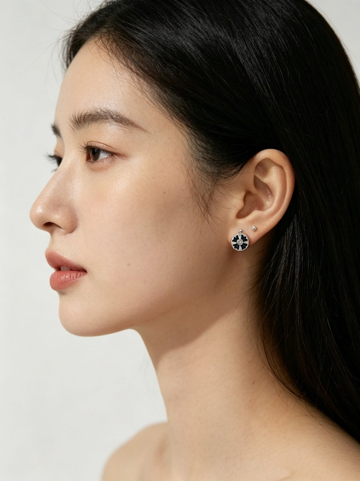 Martin Graham earrings in polished metal-tone – styled product view