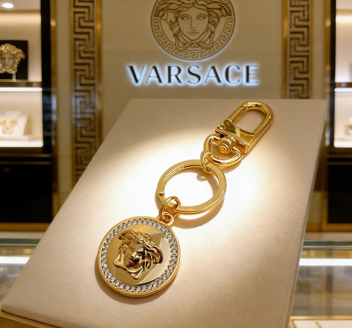 Martin Graham bag charm in polished metal-tone – close-up detail