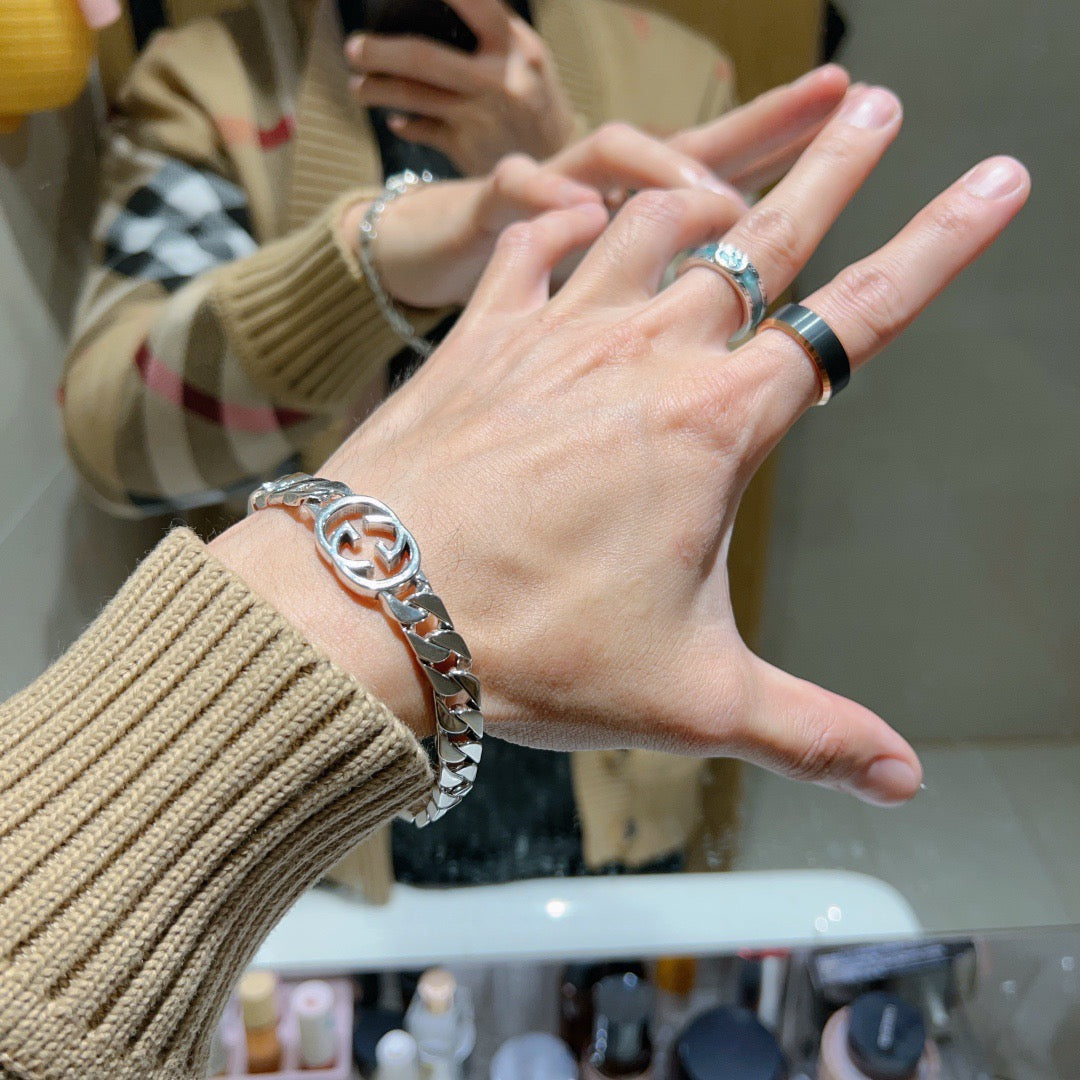 Martin Graham bracelet in polished metal-tone – styled product view