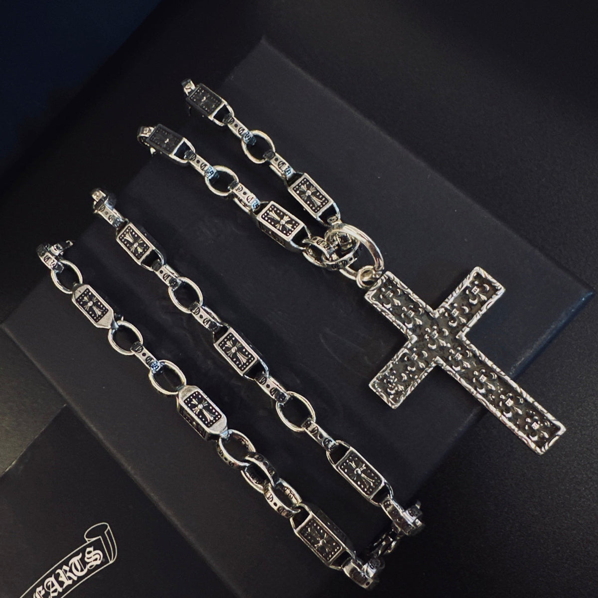 Martin Graham pendant necklace in polished metal-tone – styled product view