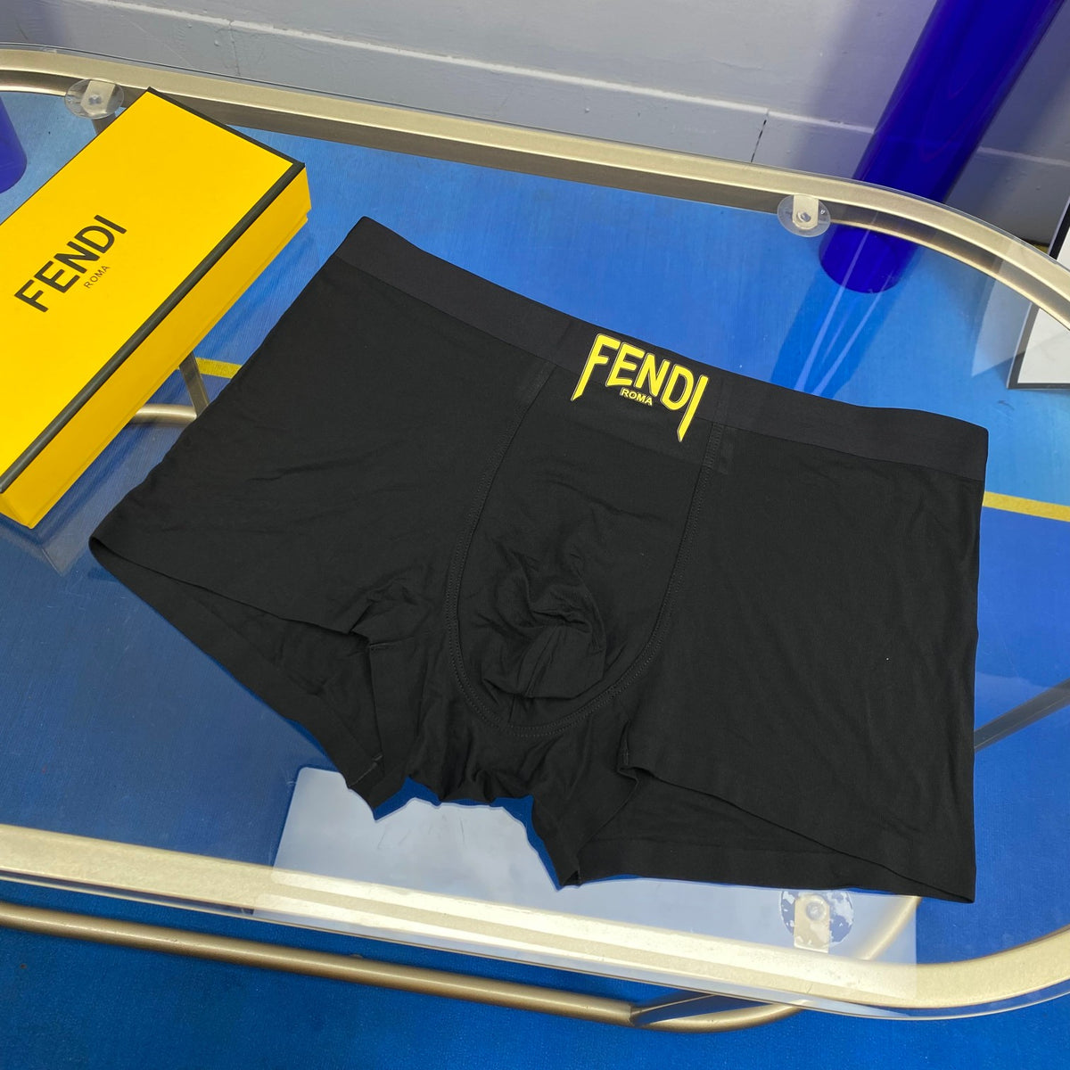 Fendi Modal Contrast Wordmark Details Men's Boxer Briefs - 3-Piece Box