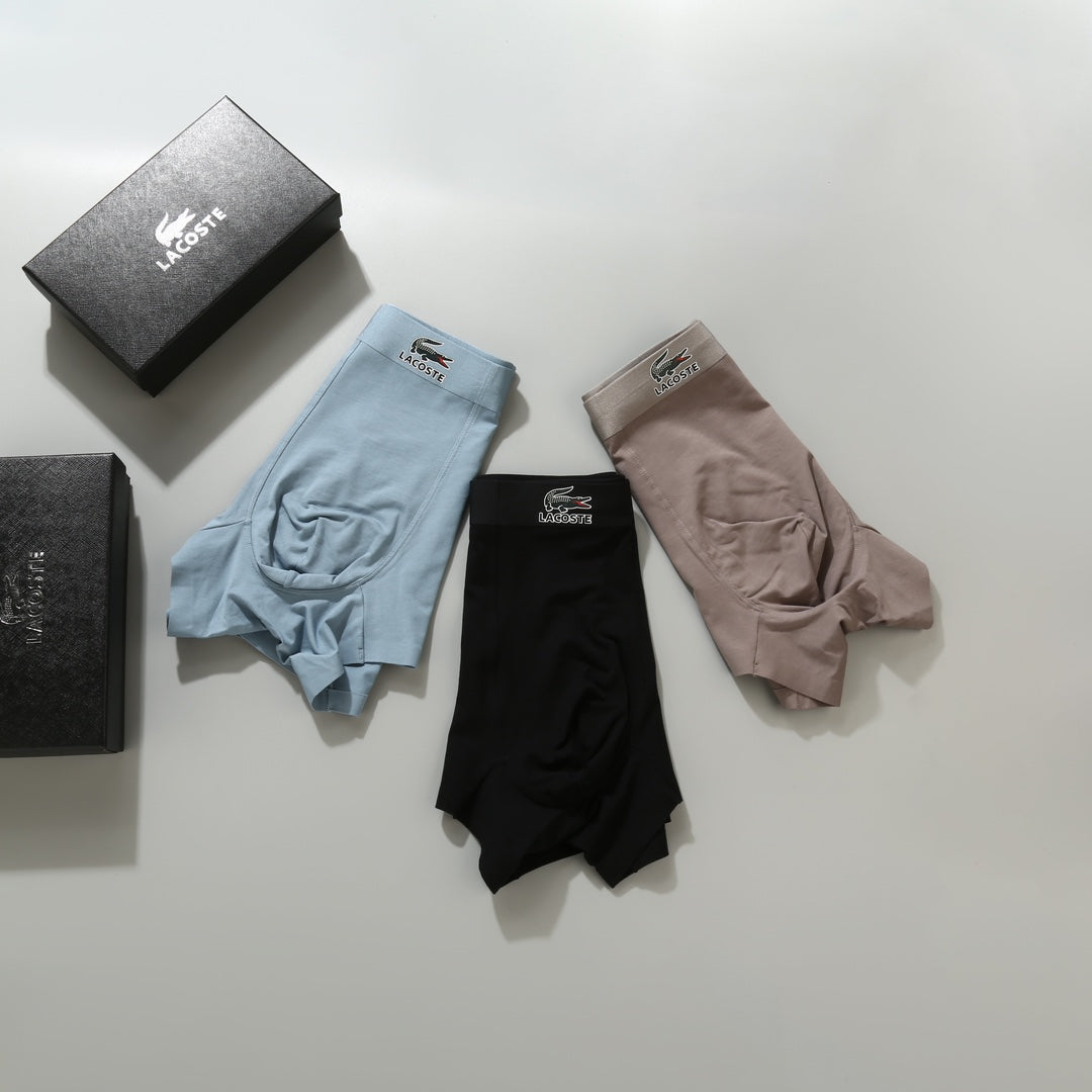 Lacoste Small Crocodile Details Men's Boxer Briefs - 3-Piece Box