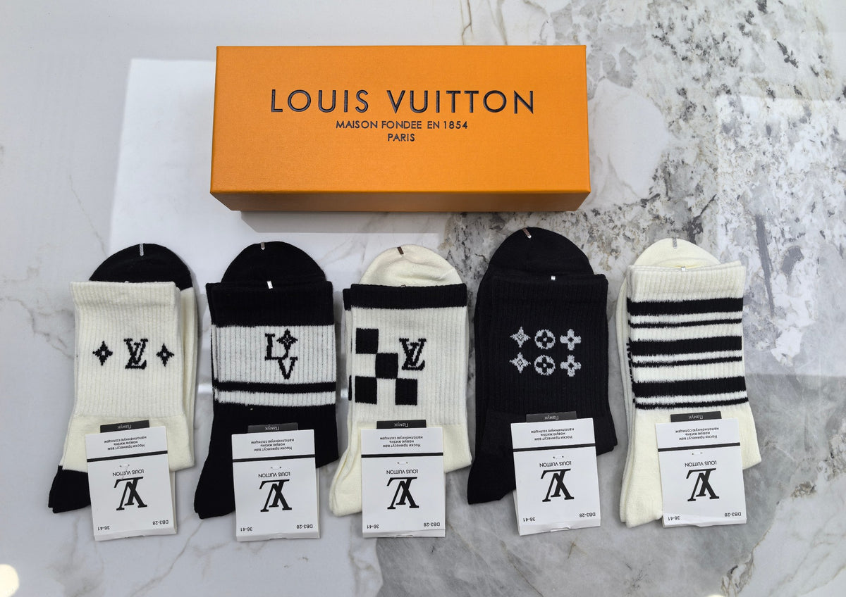 Louis Vuitton Cotton Crew Socks - 5-Pair Set
