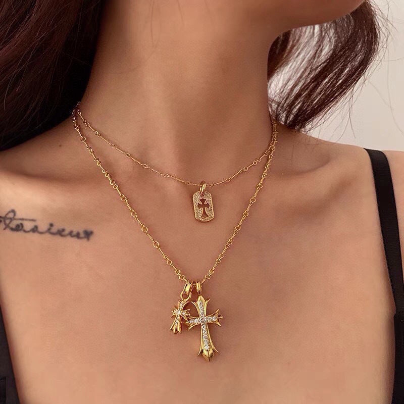 Martin Graham pendant necklace in polished metal-tone – styled product view