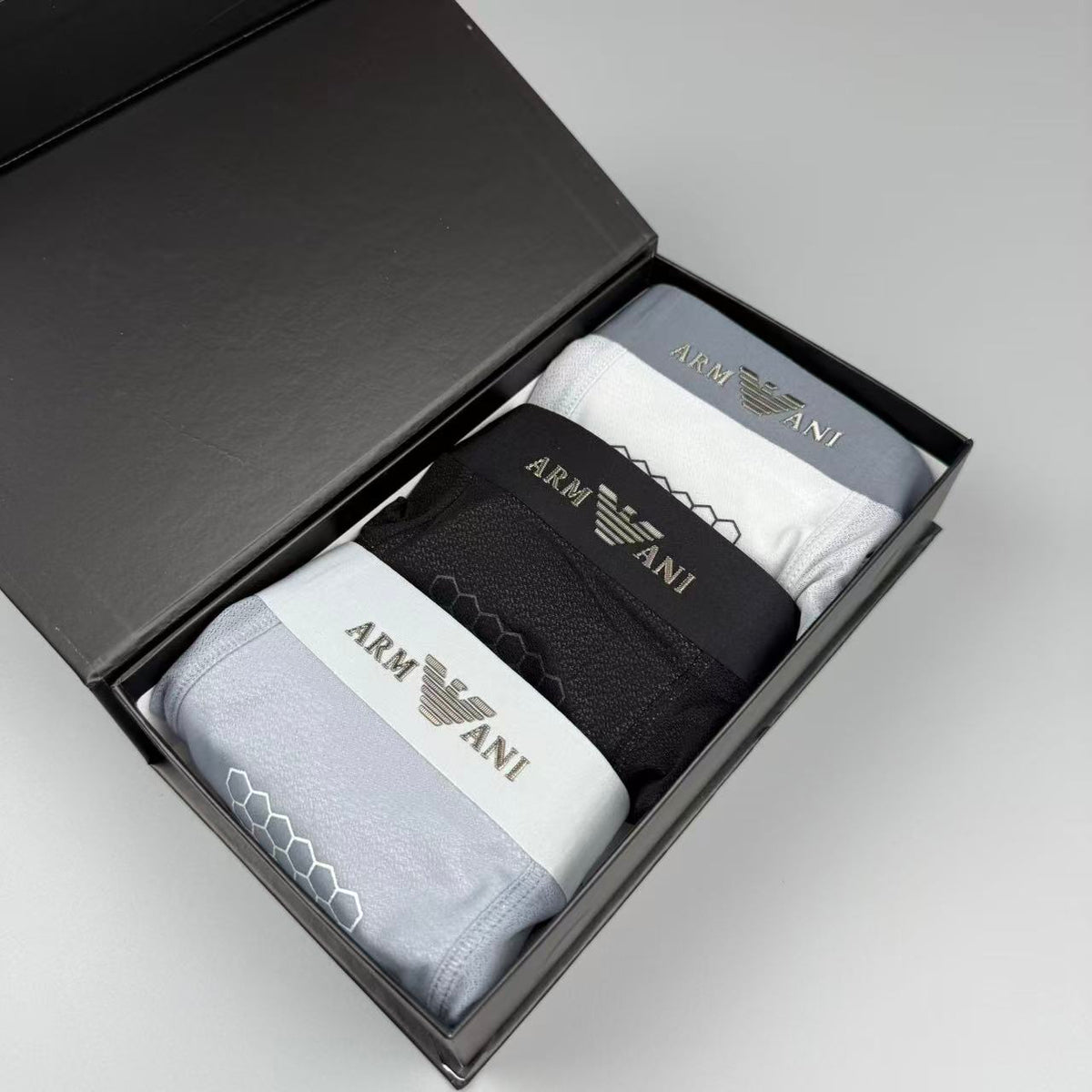Armani Silk Logo Detail Men's Boxer Briefs - 3-Piece Box