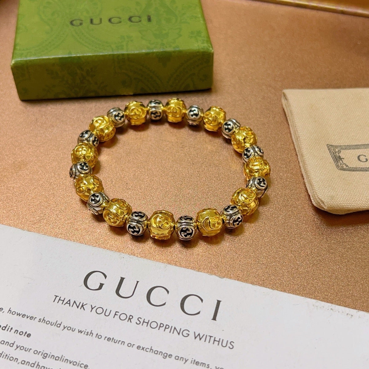 Martin Graham bracelet in polished metal-tone – styled product view