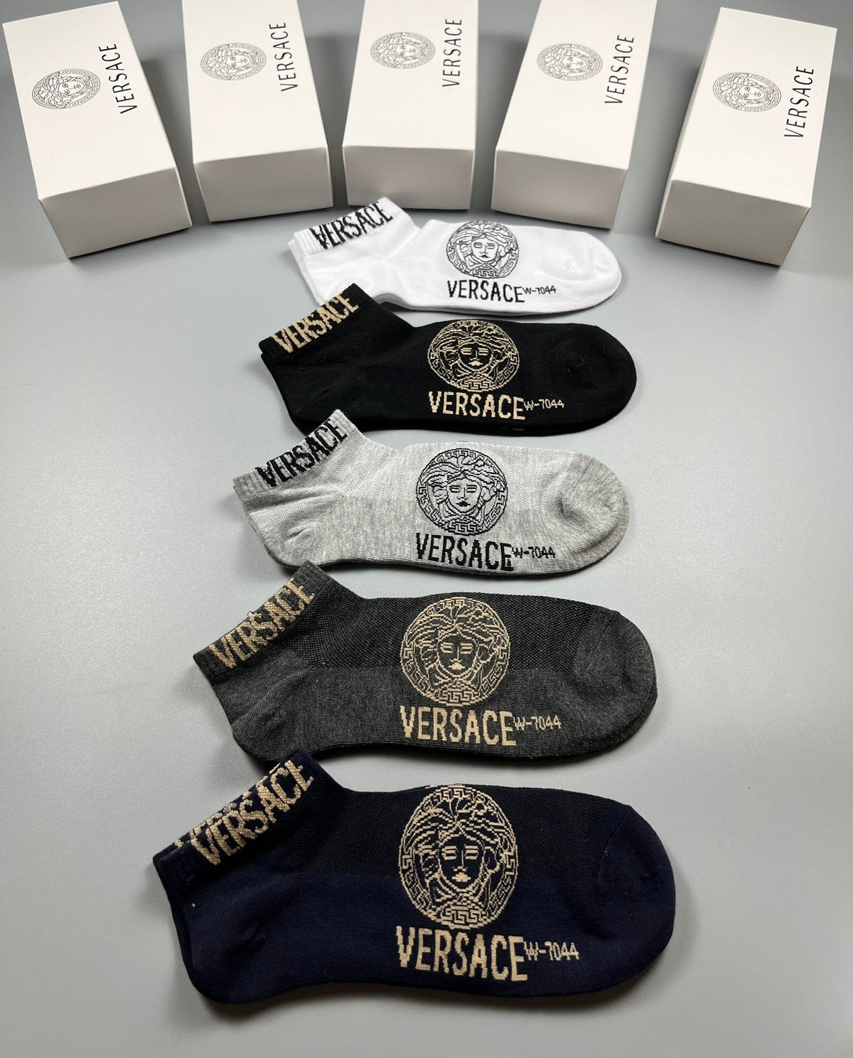Versace Cotton Crew Socks - 5-Pair Set