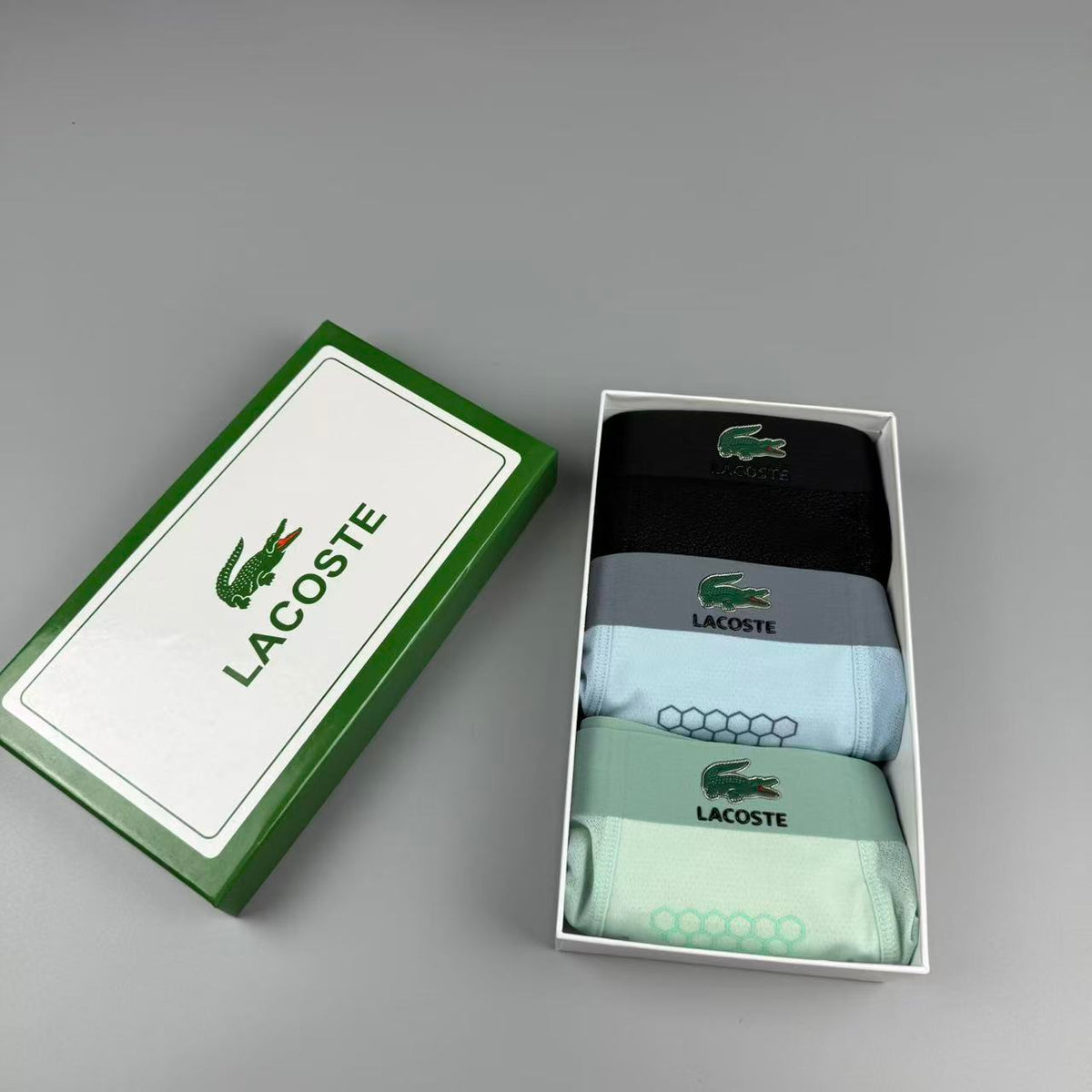 Lacoste Silk Logo Detail Men's Boxer Briefs - 3-Piece Box