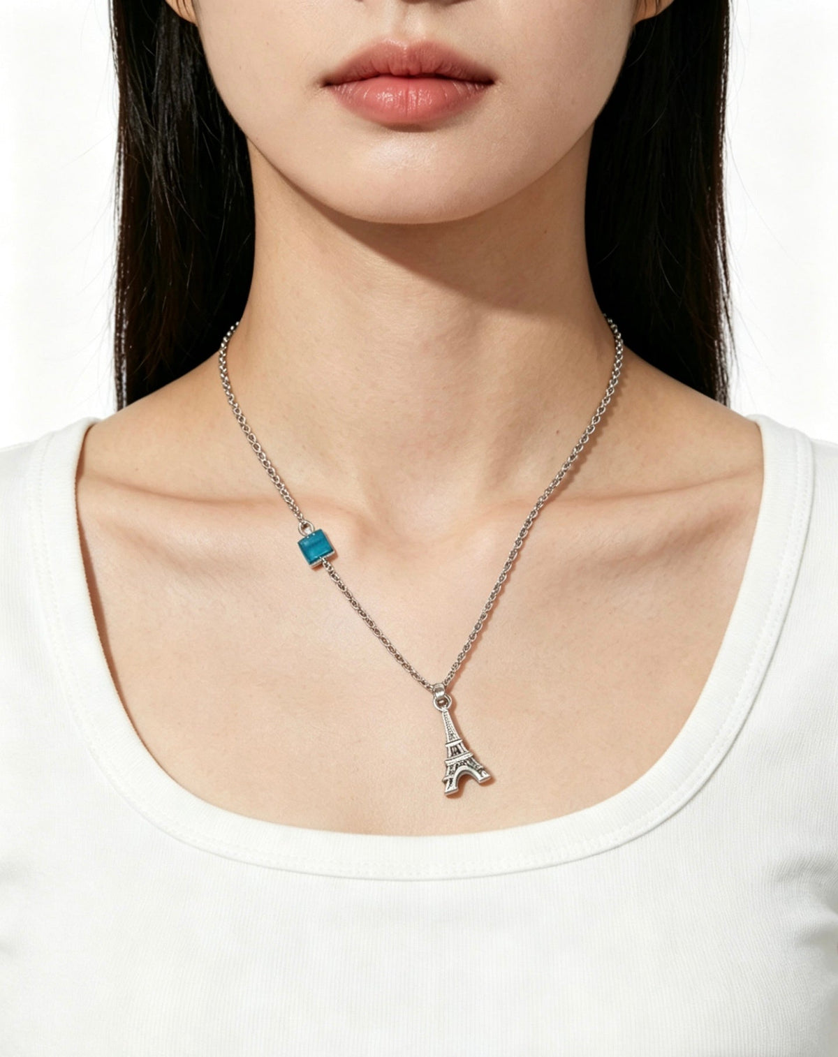Martin Graham pendant necklace in polished metal-tone – styled product view