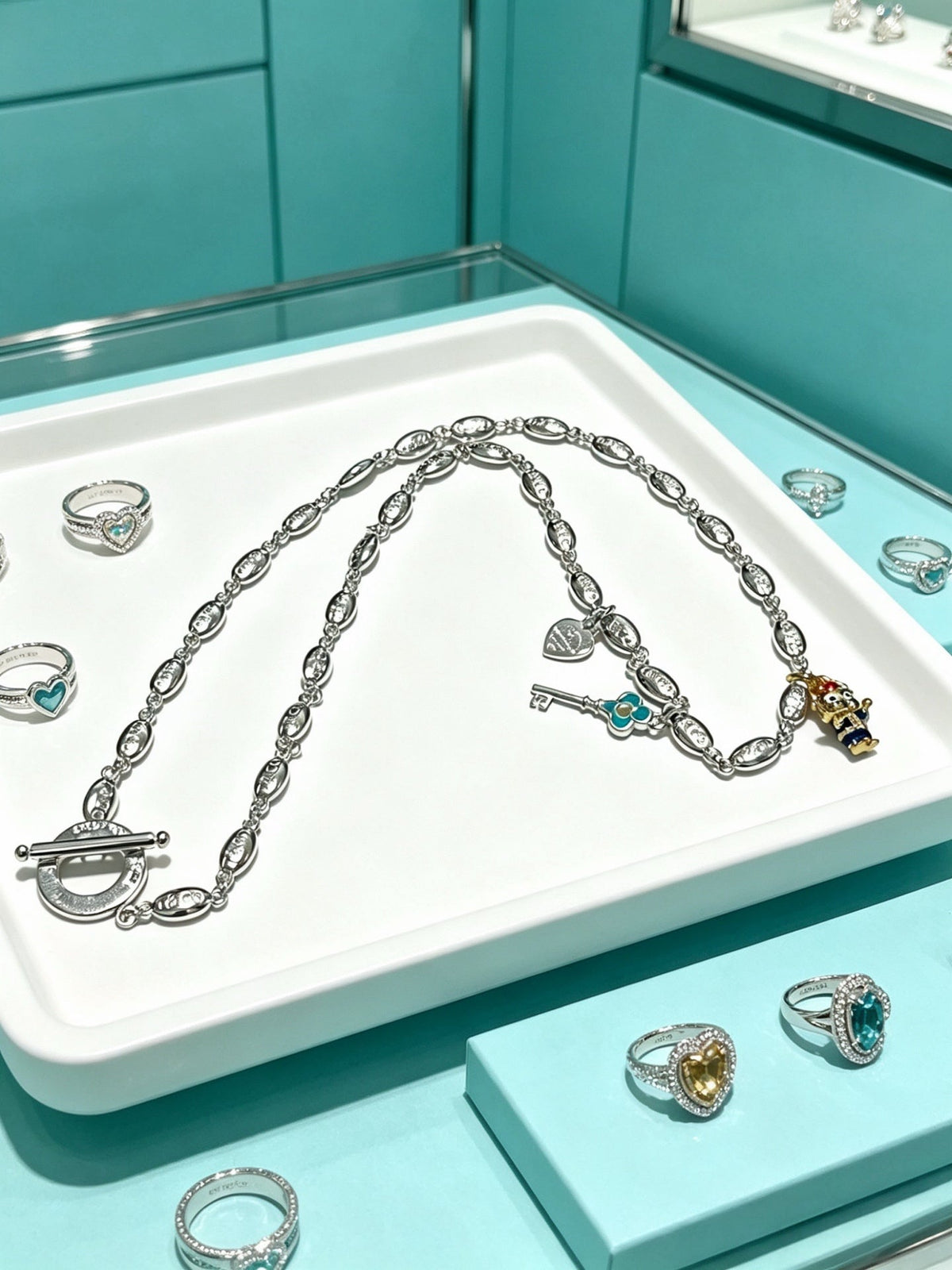 Martin Graham pendant necklace in polished metal-tone – styled product view