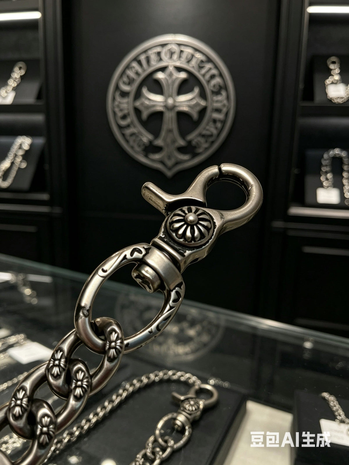 Martin Graham chain accessory in polished metal-tone – styled product view