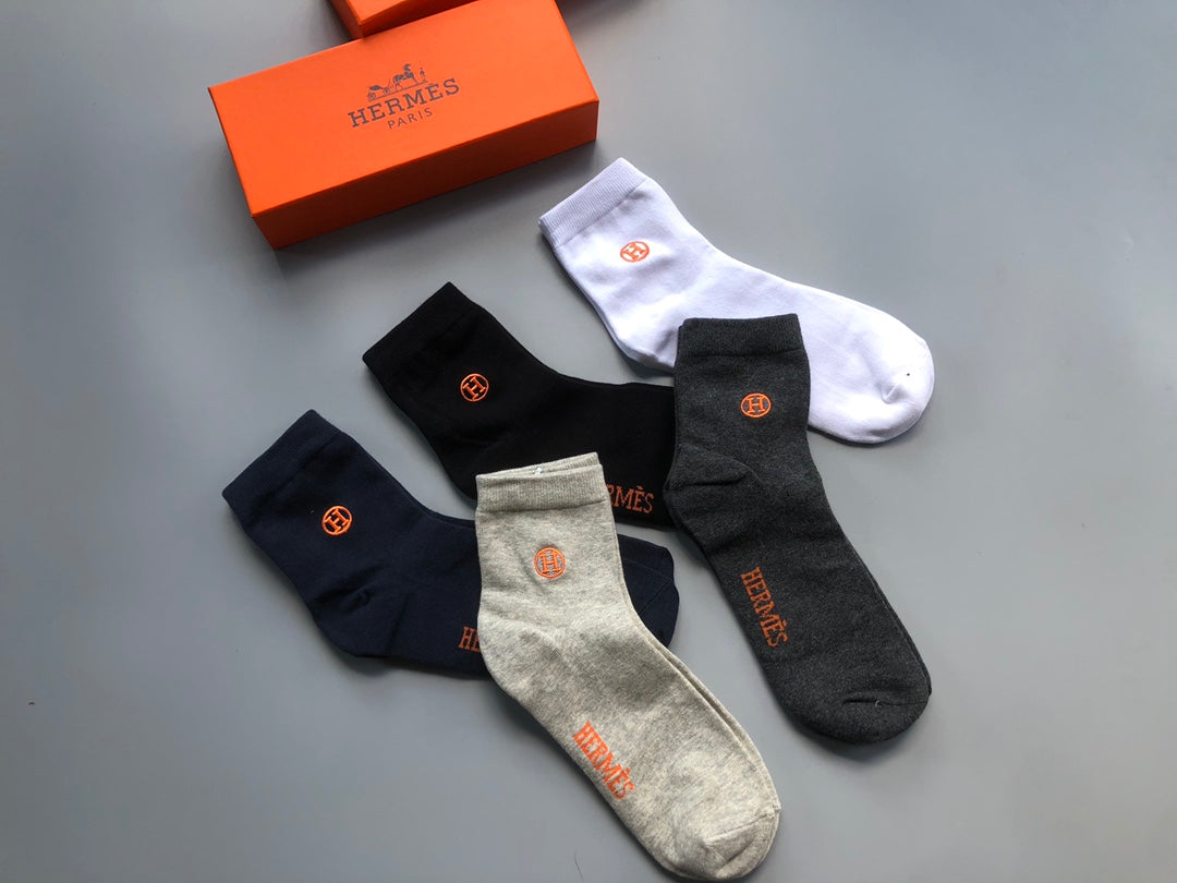 Hermes Crew Socks - 5-Pair Set