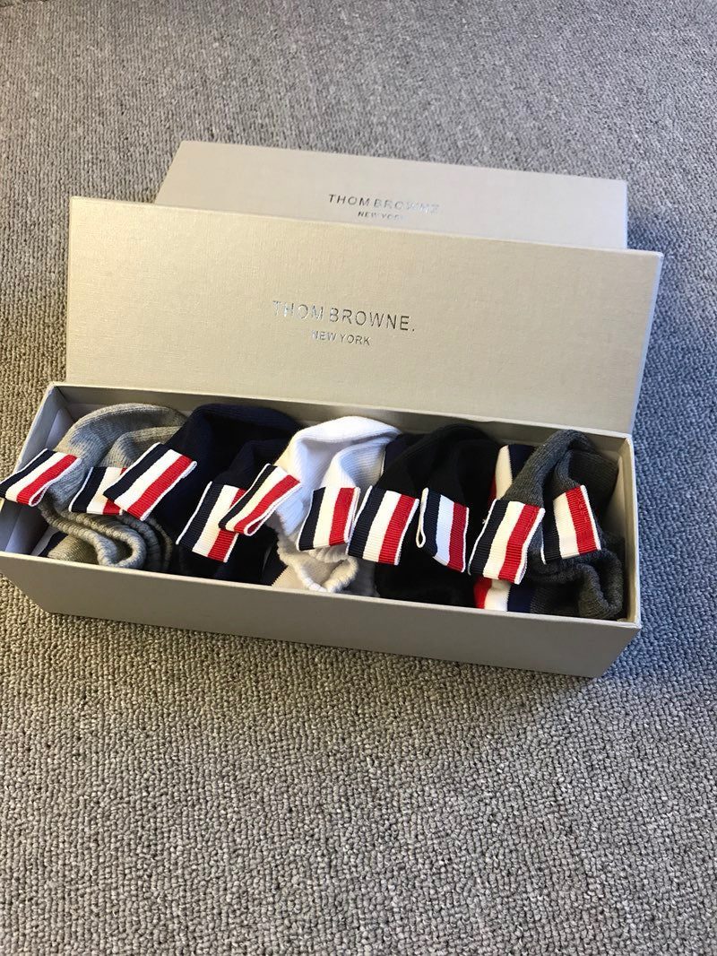 Thom Browne Cotton Crew Socks - 5-Pair Set