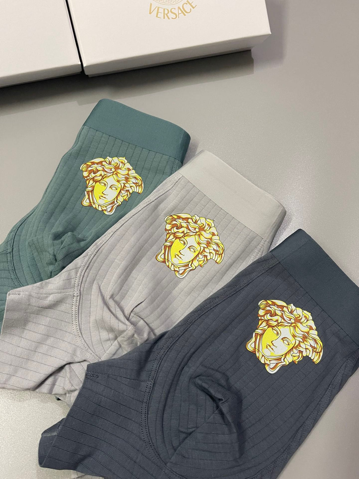 Versace Medallion Details Men's Boxer Briefs - 3-Piece Box