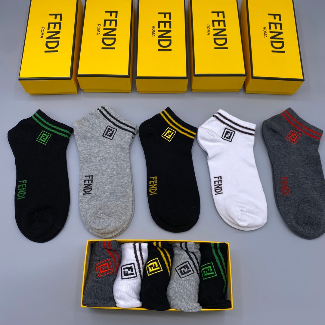 Fendi Short Socks - 5-Pair Set