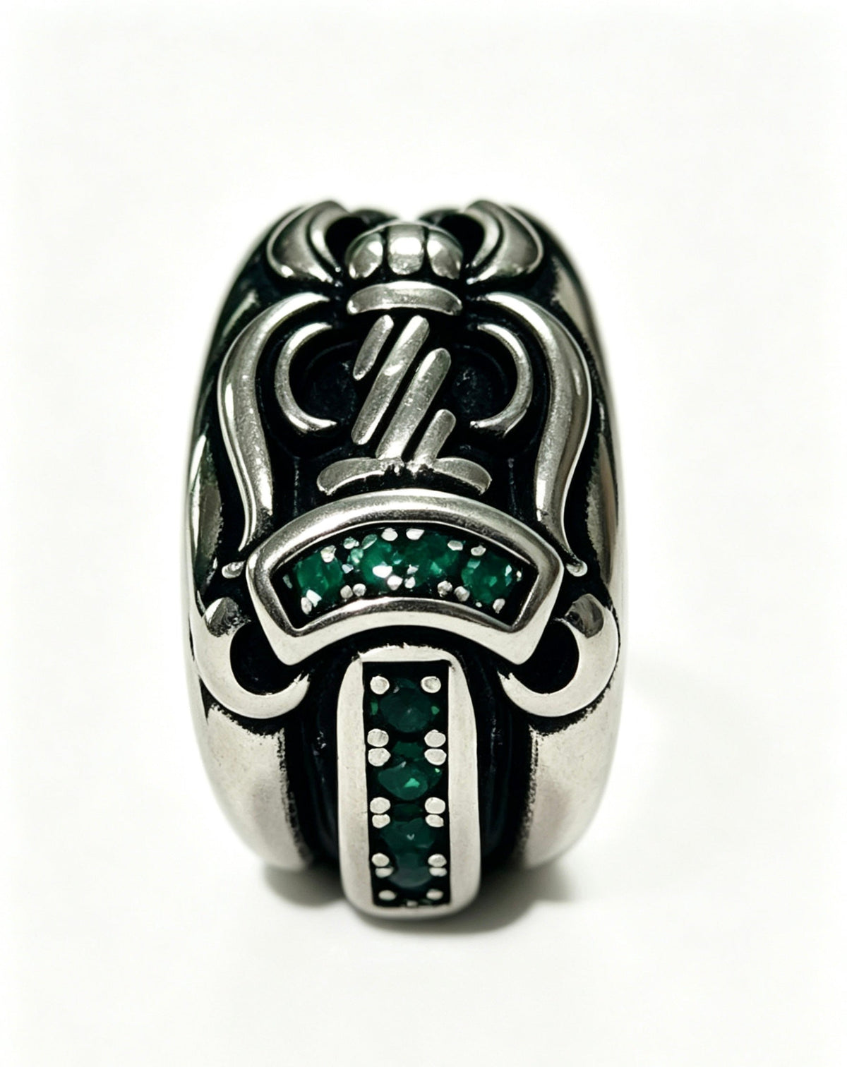 Martin Graham ring in polished metal-tone – styled product view