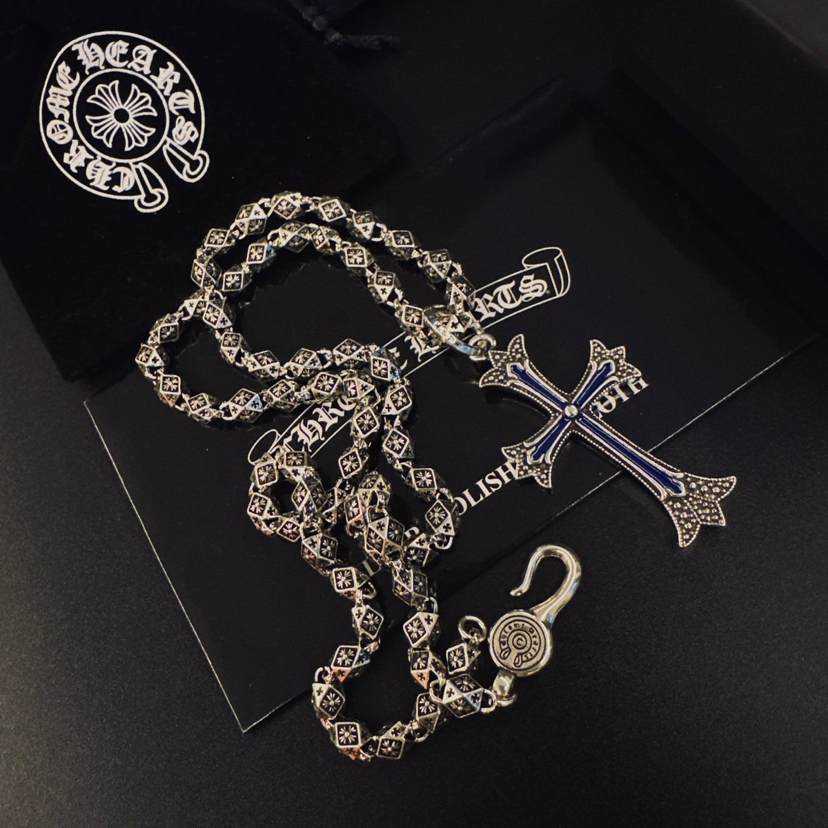 Martin Graham pendant necklace in polished metal-tone – styled product view