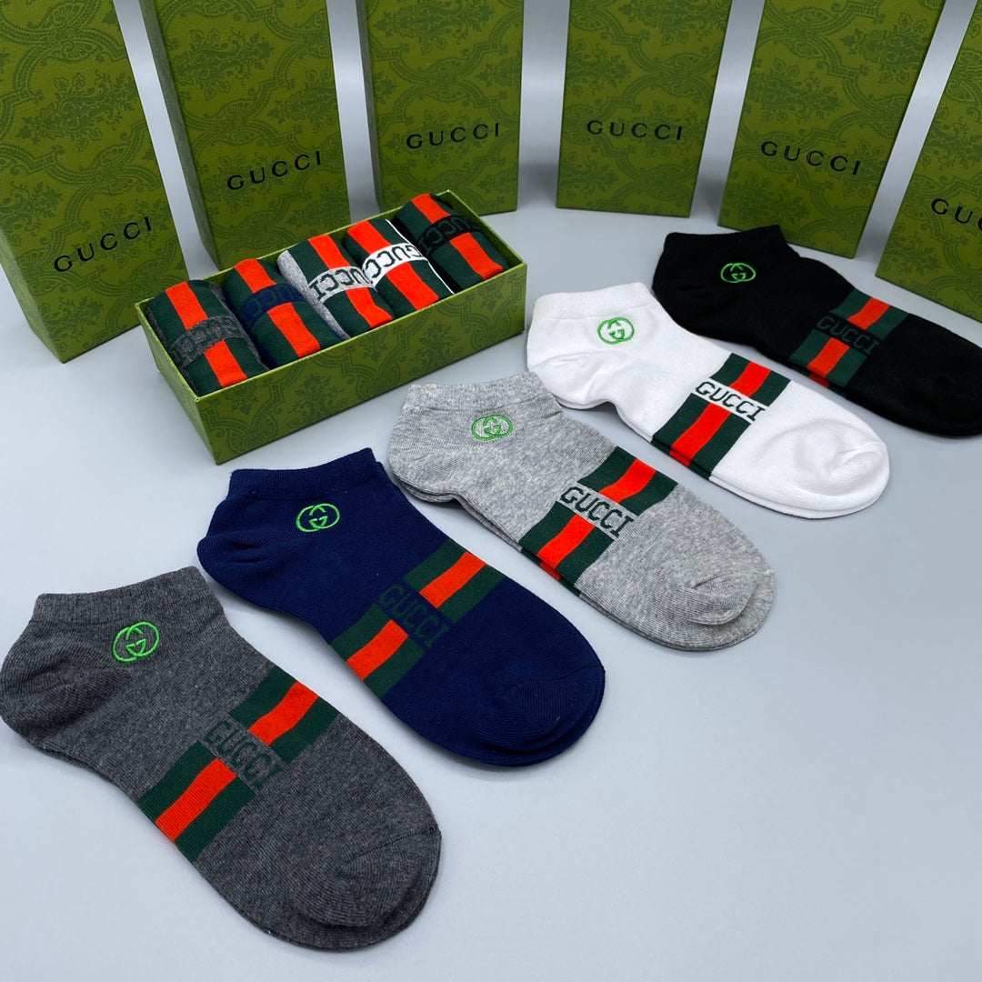 Gucci 93/7 Modal-Spandex Short Socks – 5-Pair Pack