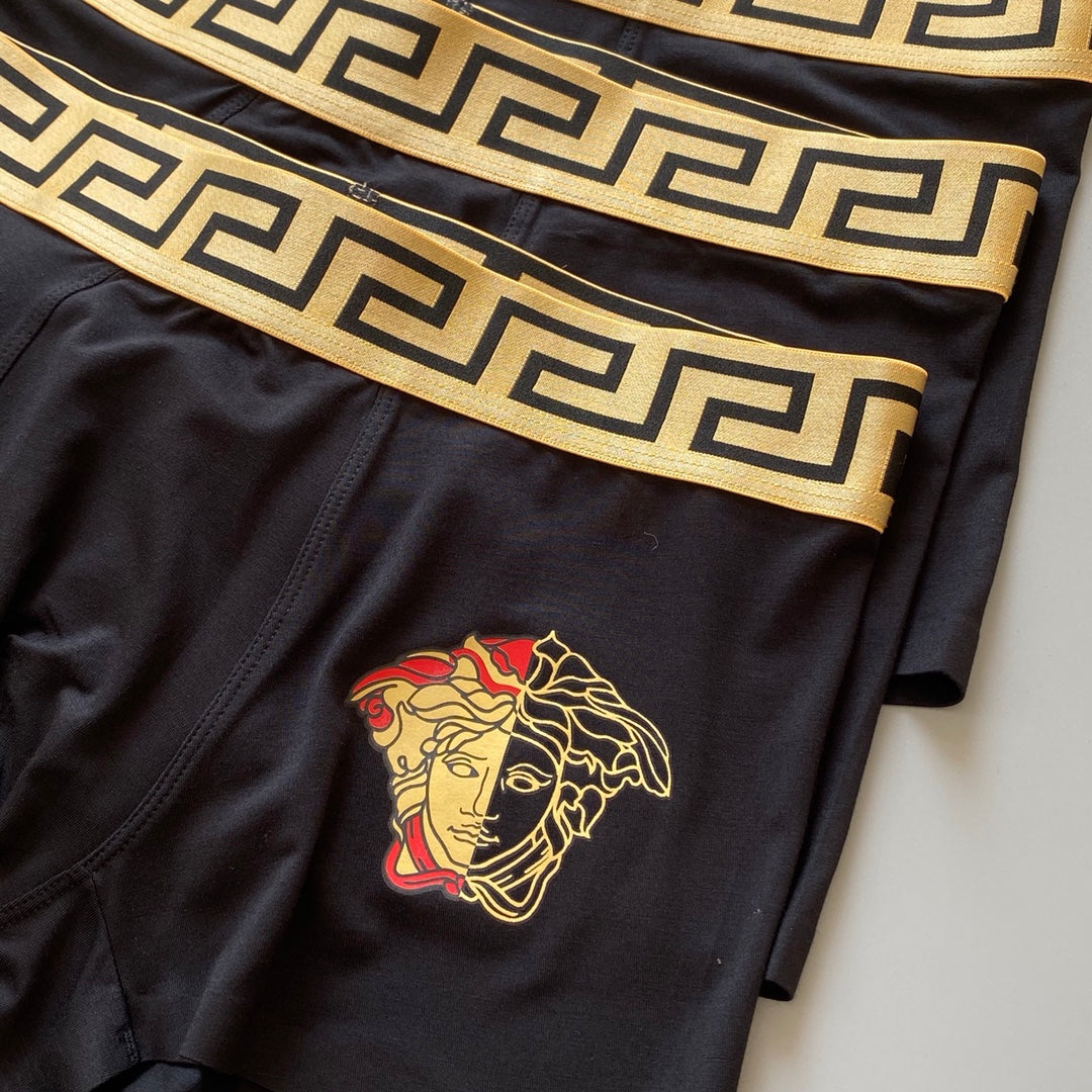 Versace Modal-Blend Greek-Key Waistband Men's Boxer Briefs - 3-Piece Box