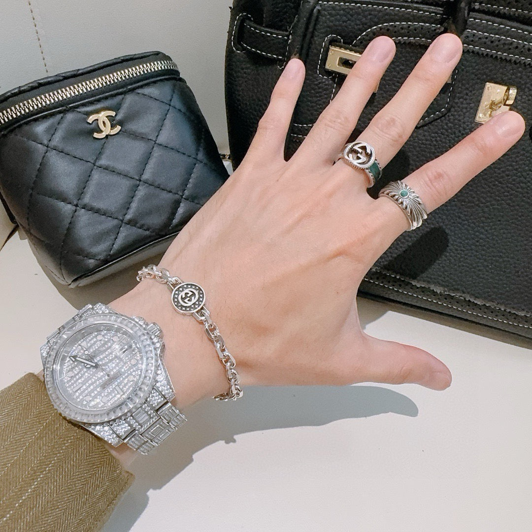 Martin Graham bracelet in polished metal-tone – styled product view