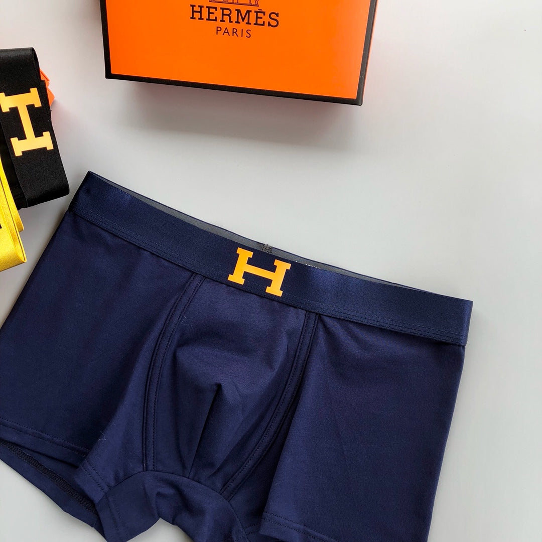 Hermes Contrast H Details Men's Boxer Briefs - 3-Piece Box