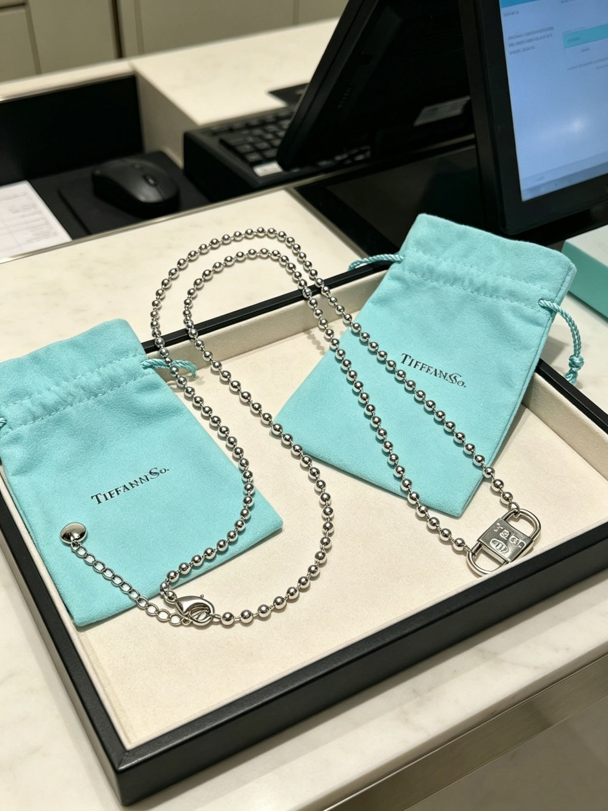 Martin Graham pendant necklace in polished metal-tone – styled product view