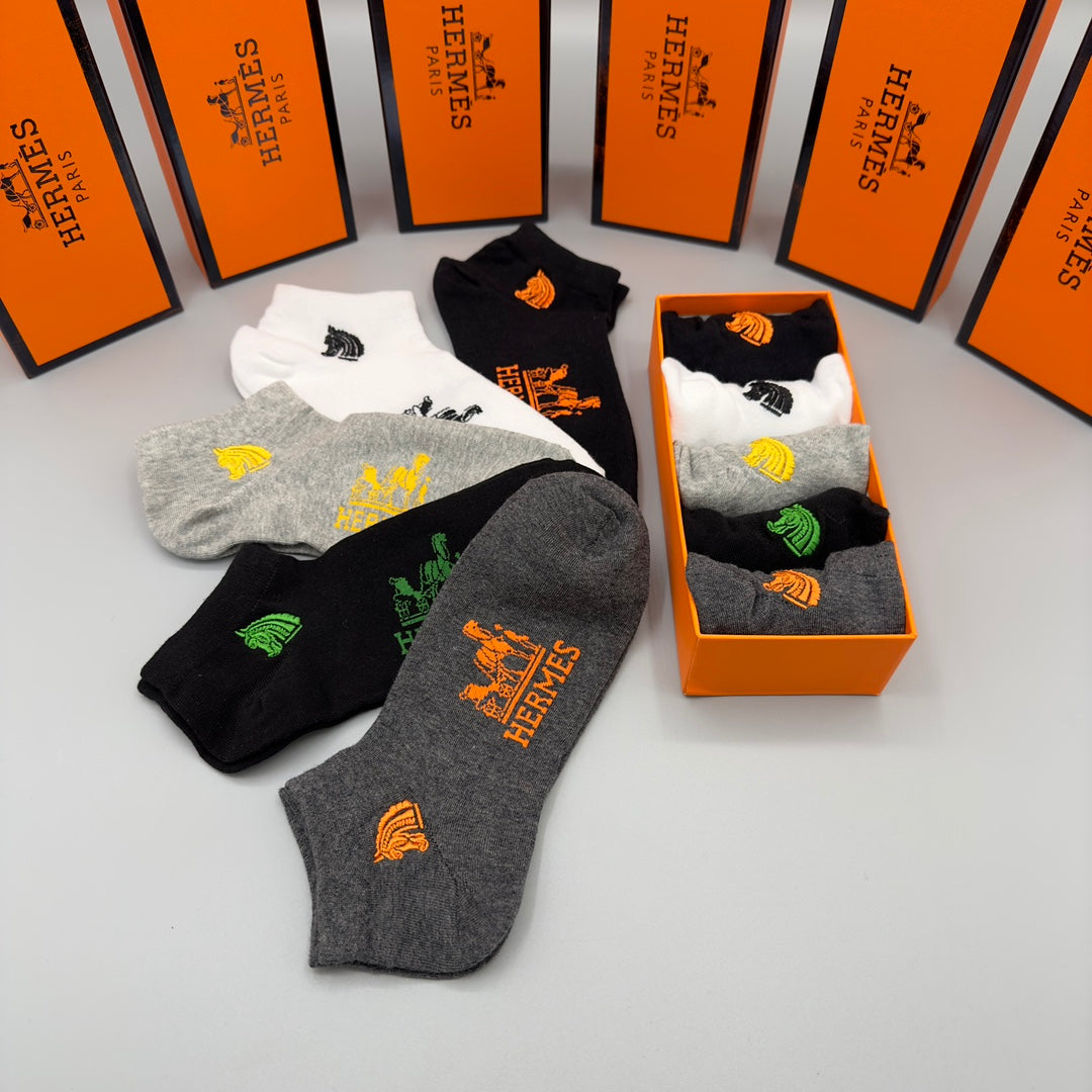 Hermes Short Socks - 5-Pair Set