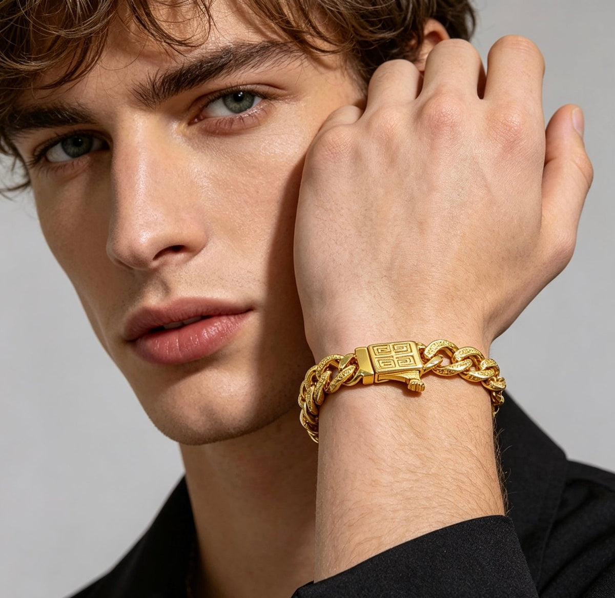 Martin Graham bracelet in polished metal-tone
