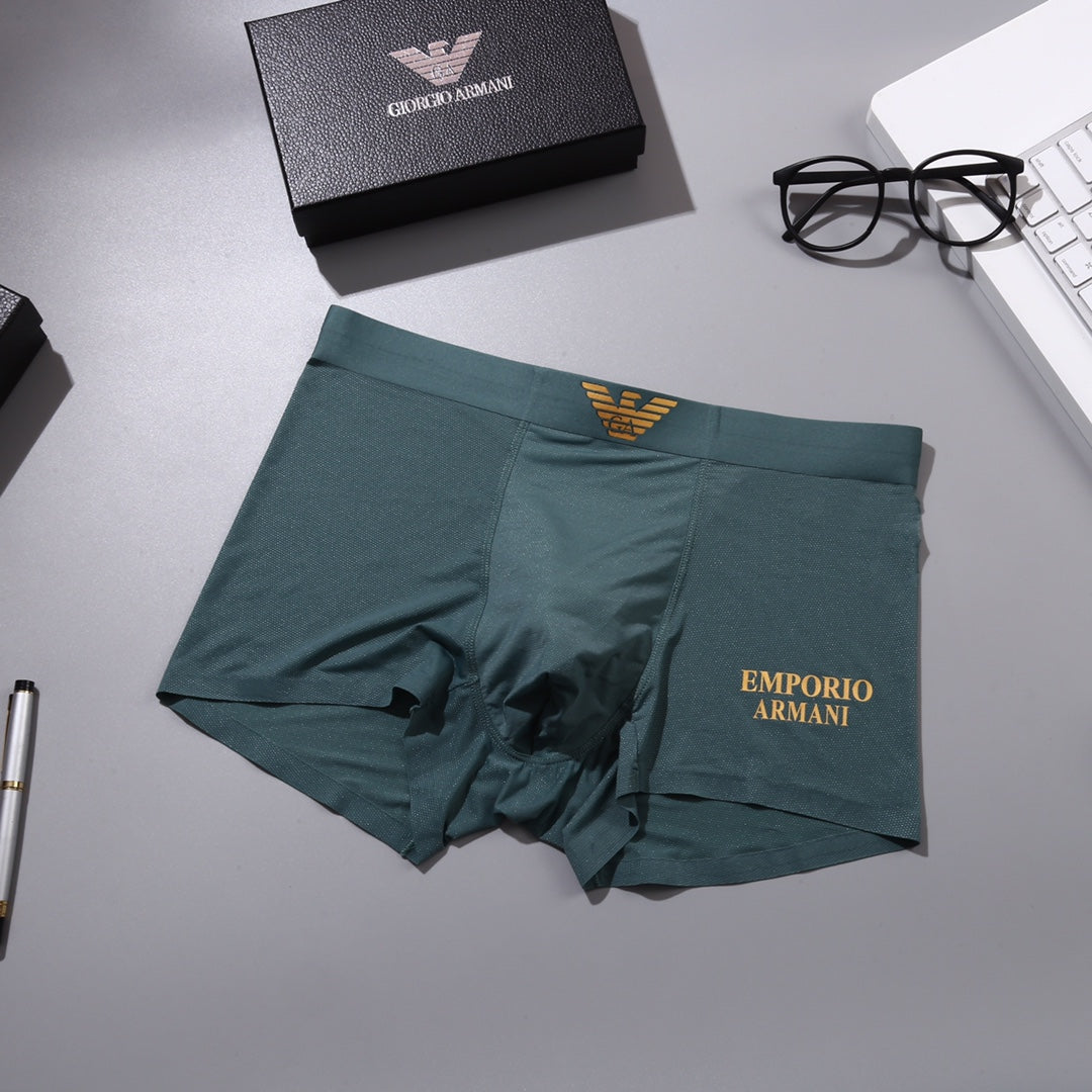 Armani Gold-Tone Eagle Details Men's Boxer Briefs - 3-Piece Box