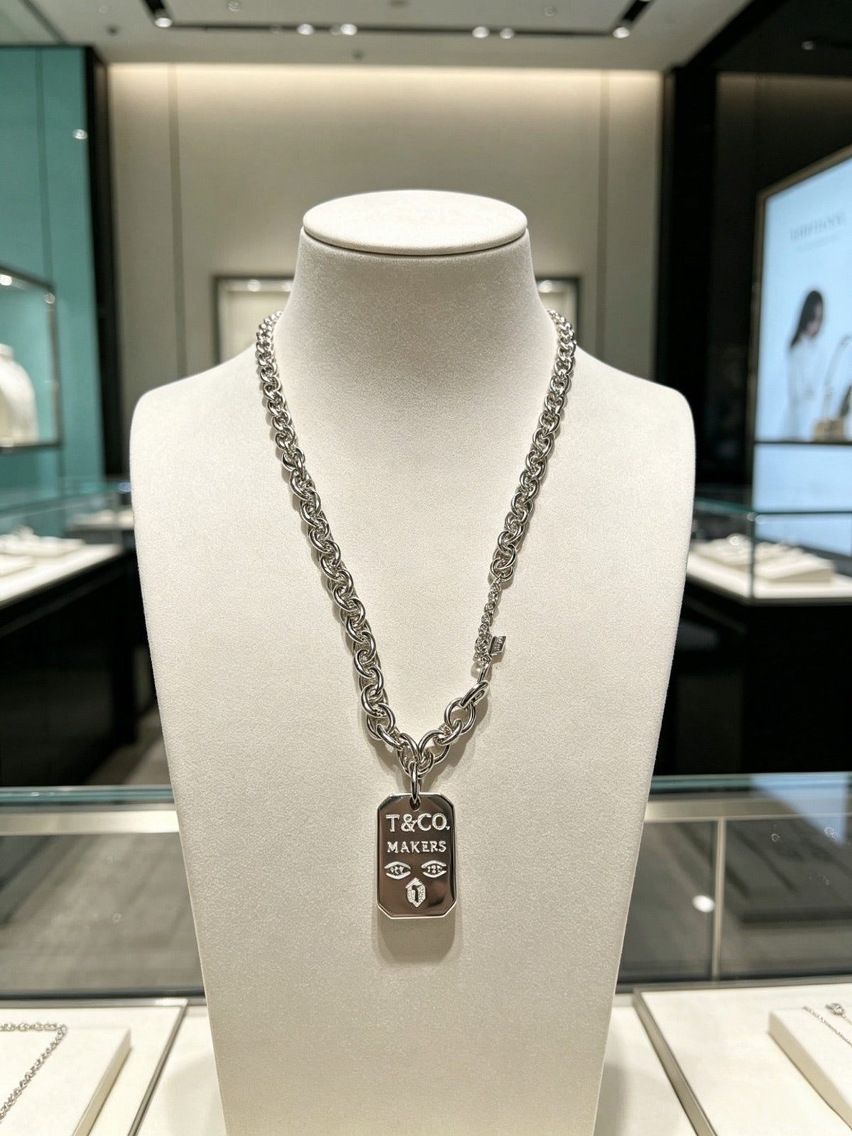 Martin Graham pendant necklace in polished metal-tone – styled product view