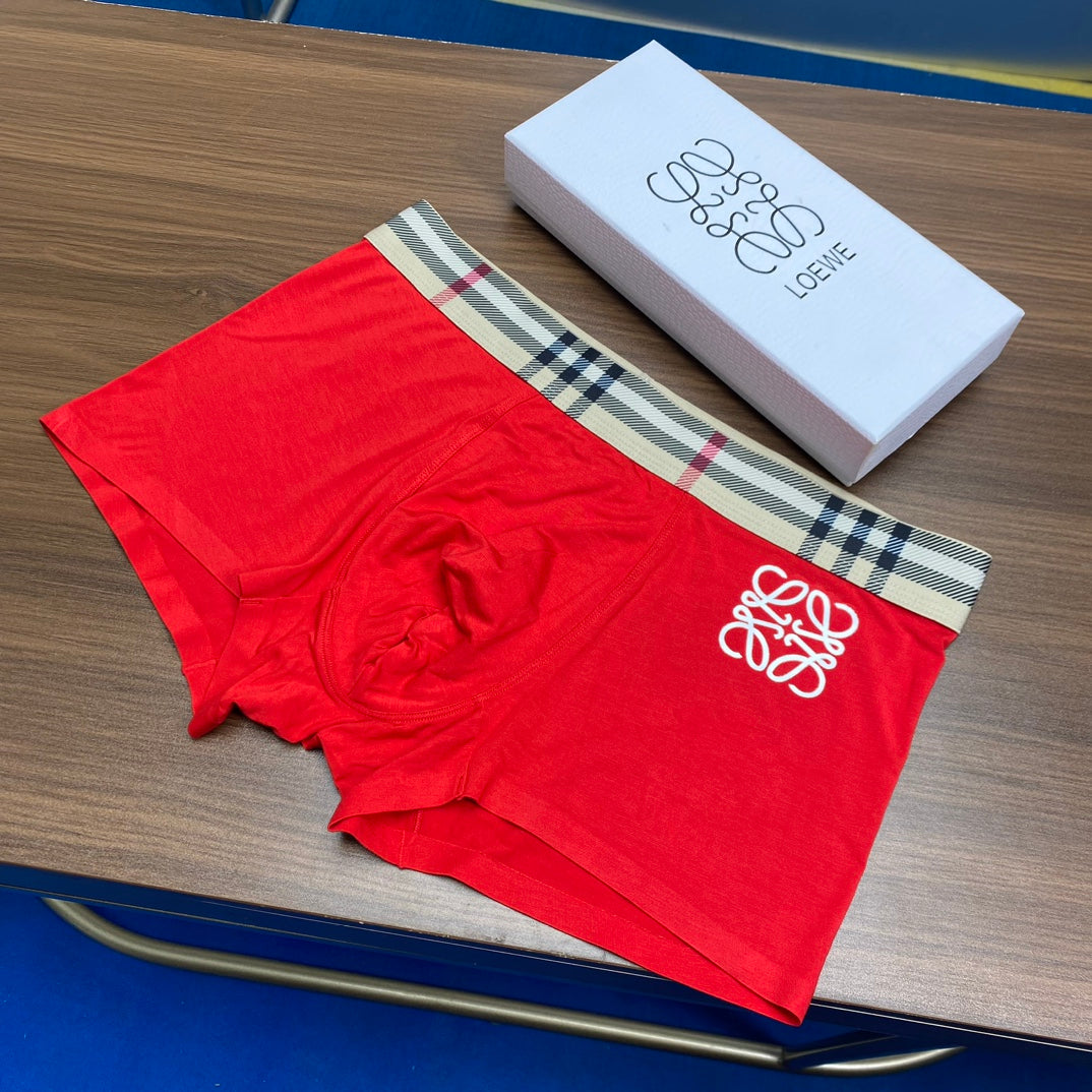 Loewe Modal Anagram-Style Graphics And Check-Inspired Waistbands Men's Boxer Briefs - 3-Piece Box