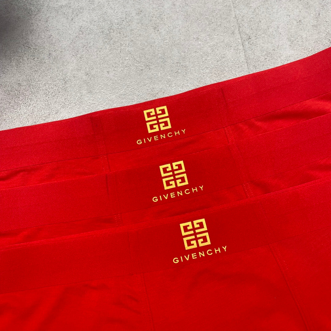 Givenchy Gold Emblem Details Men's Boxer Briefs - 3-Piece Box