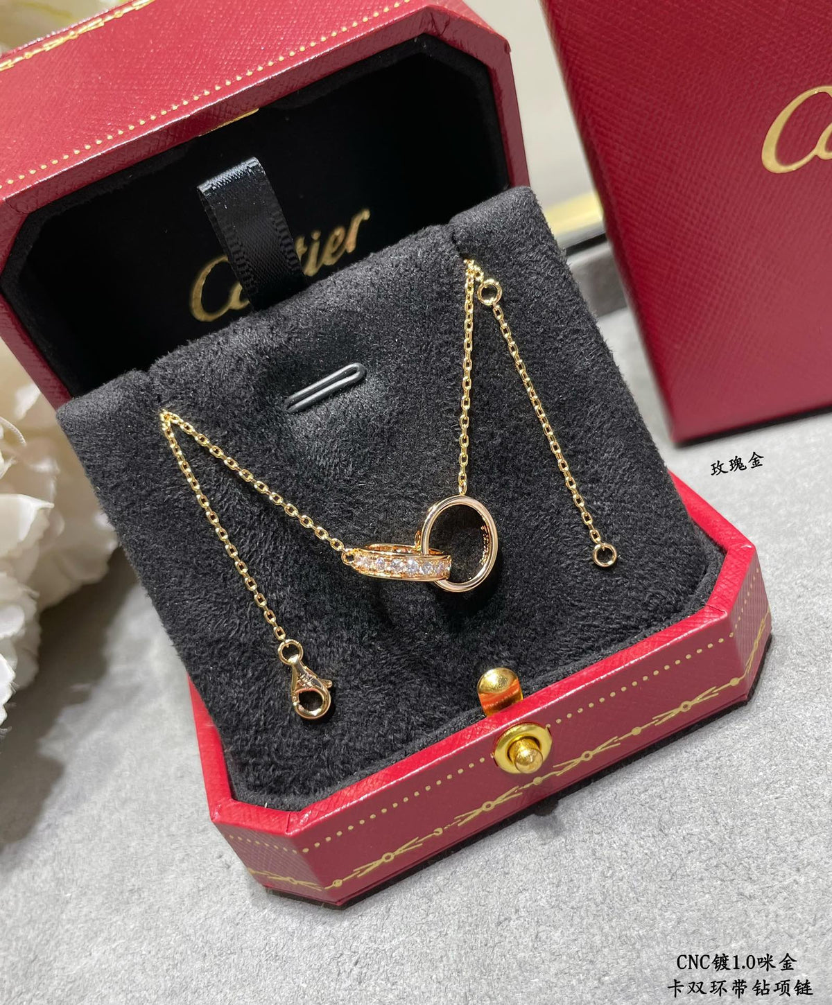 Martin Graham pendant necklace in polished metal-tone – close-up detail