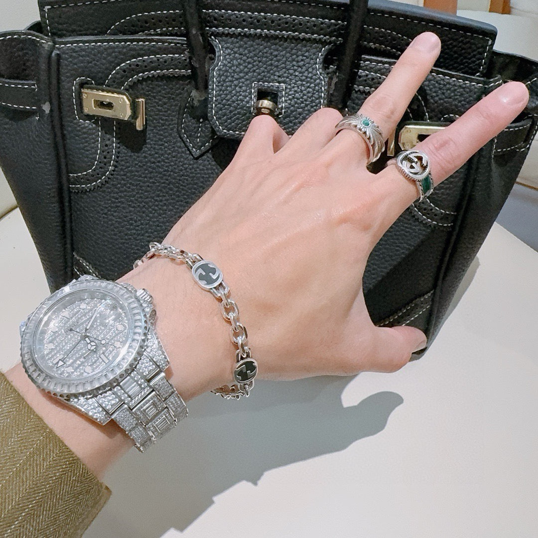 Martin Graham bracelet in polished metal-tone – styled product view