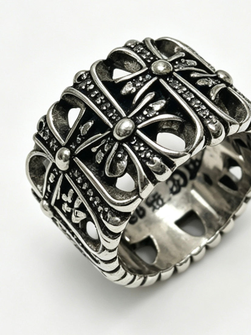 Martin Graham ring in polished metal-tone – styled product view
