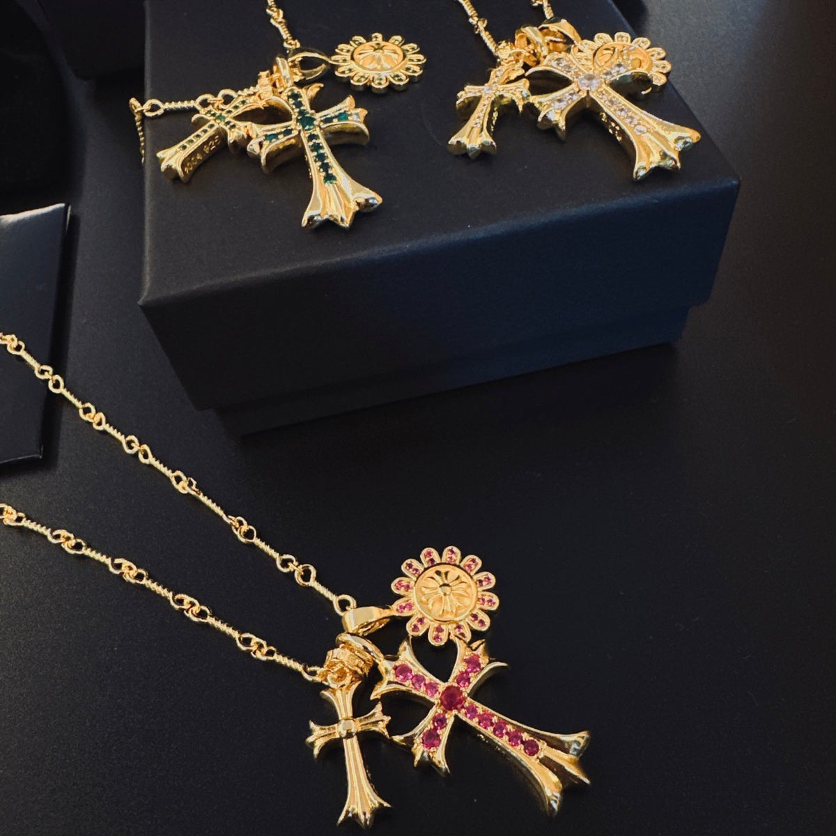 Martin Graham pendant necklace in polished metal-tone – styled product view