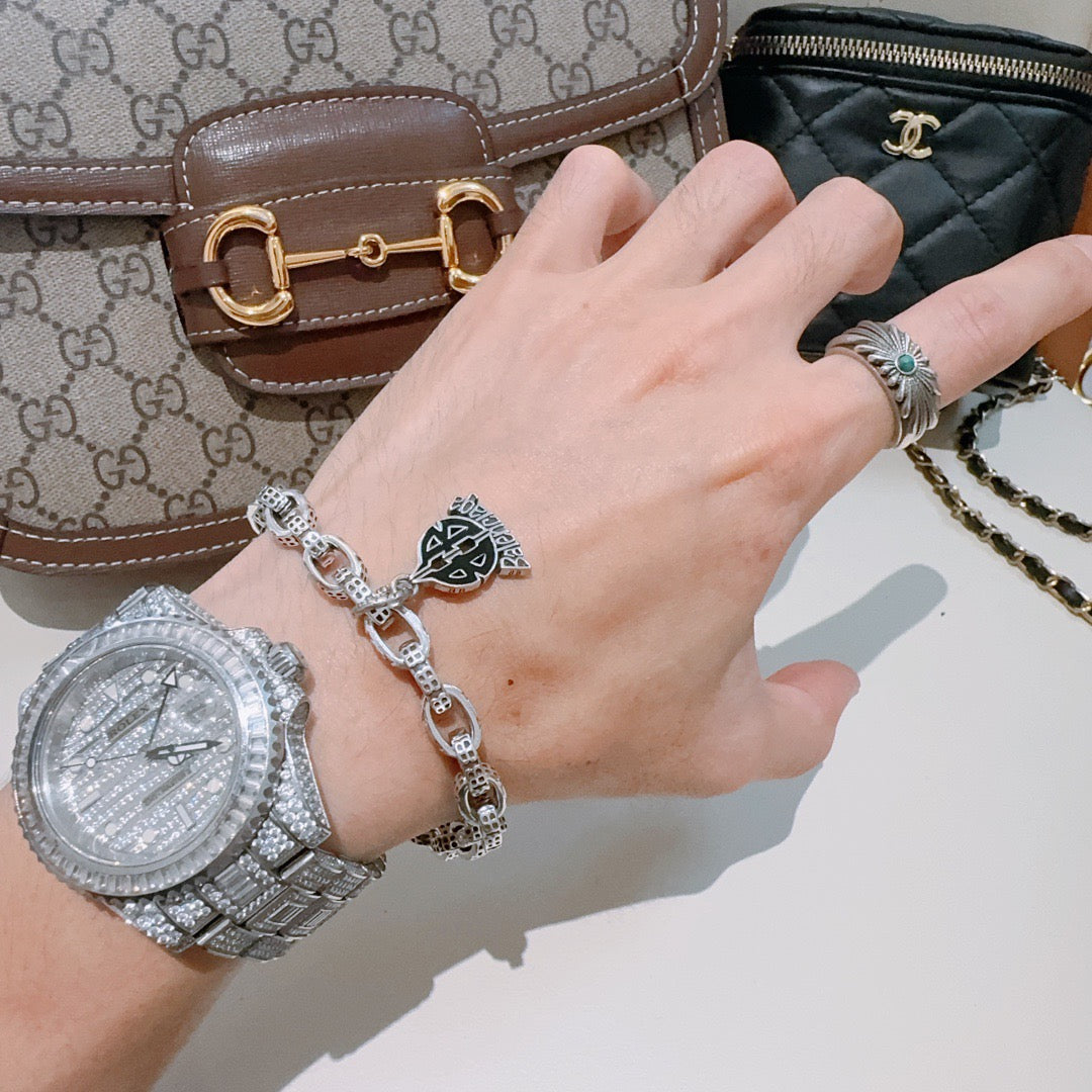 Martin Graham bracelet in polished metal-tone – styled product view