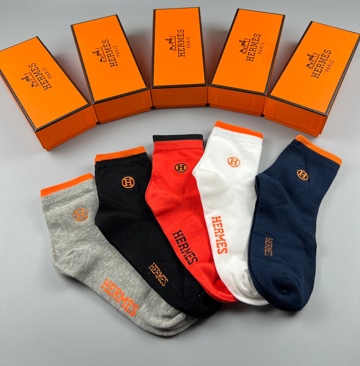 Hermes Colour Mix Crew Socks - 5-Pair Box