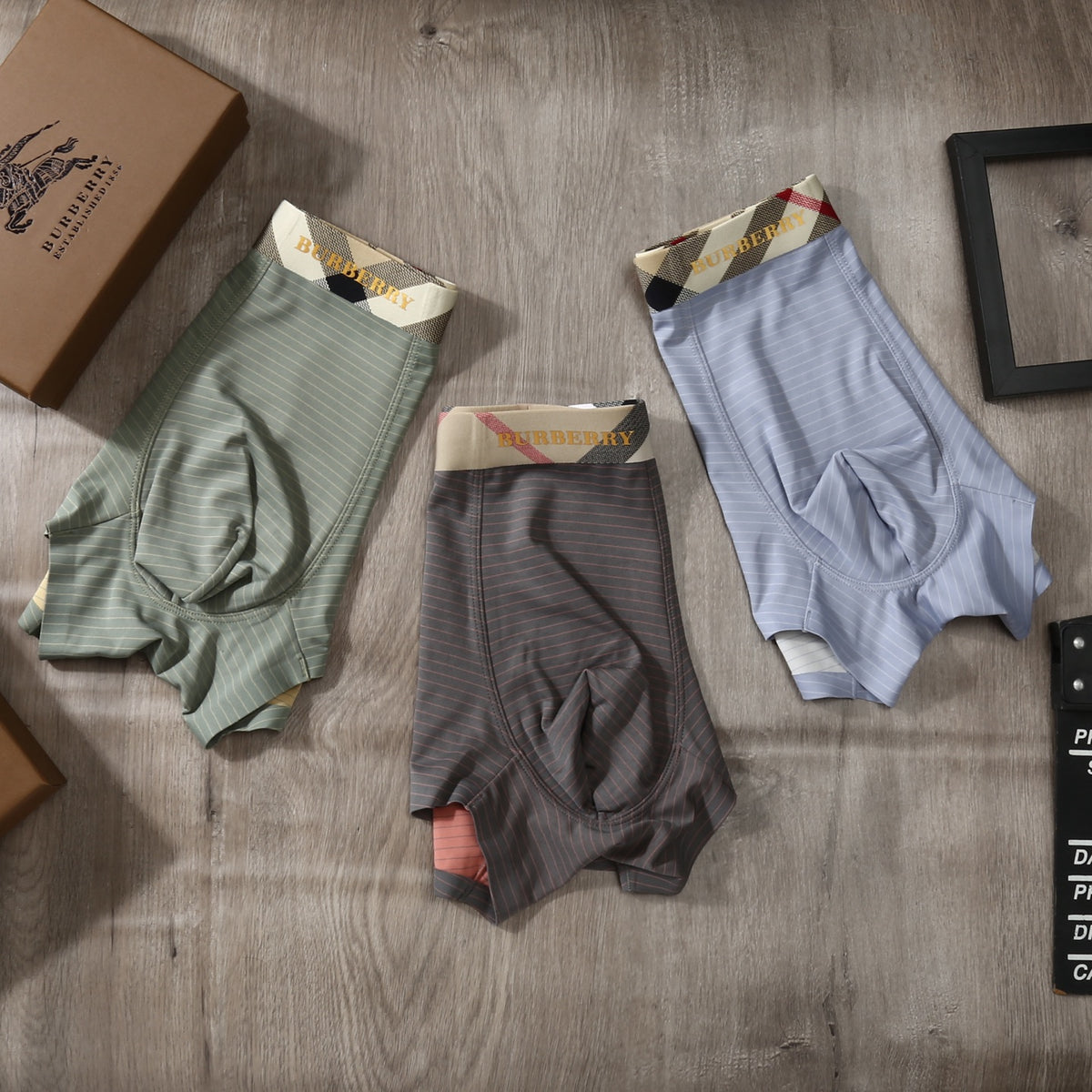 Burberry Check Waistband Men's Trunk Underwear - 3-Piece Box