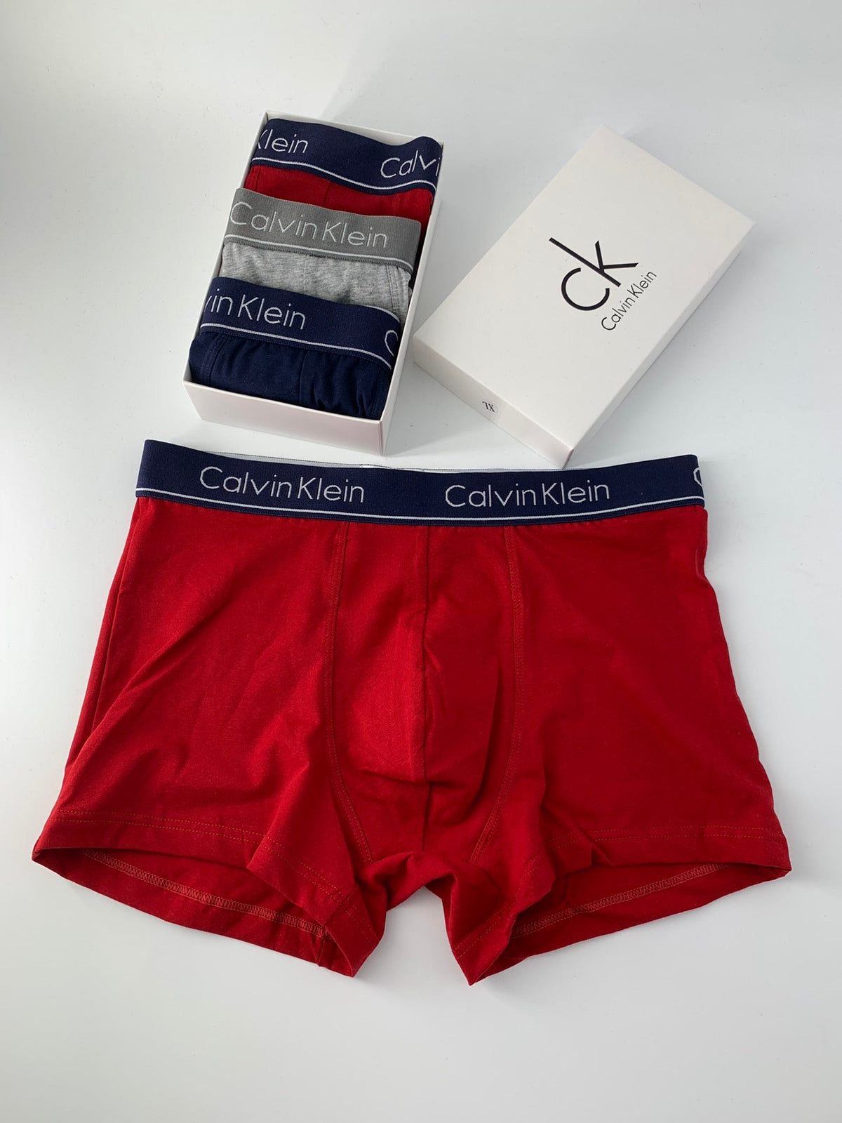 Calvin Klein Cotton Solid Panels And Visible Emblem Details Men's Boxer Briefs - 3-Piece Box