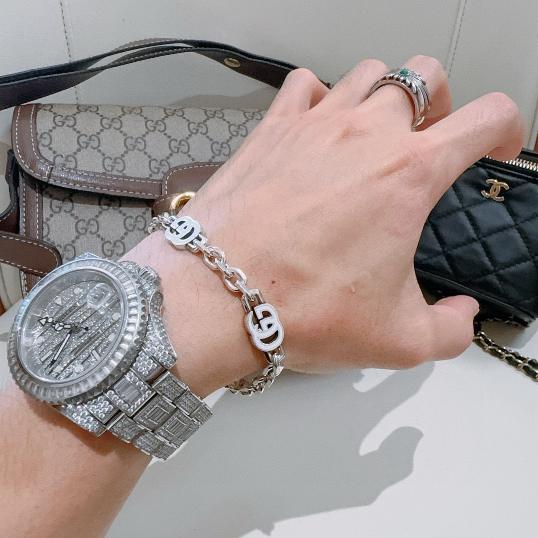 Martin Graham bracelet in polished metal-tone – styled product view