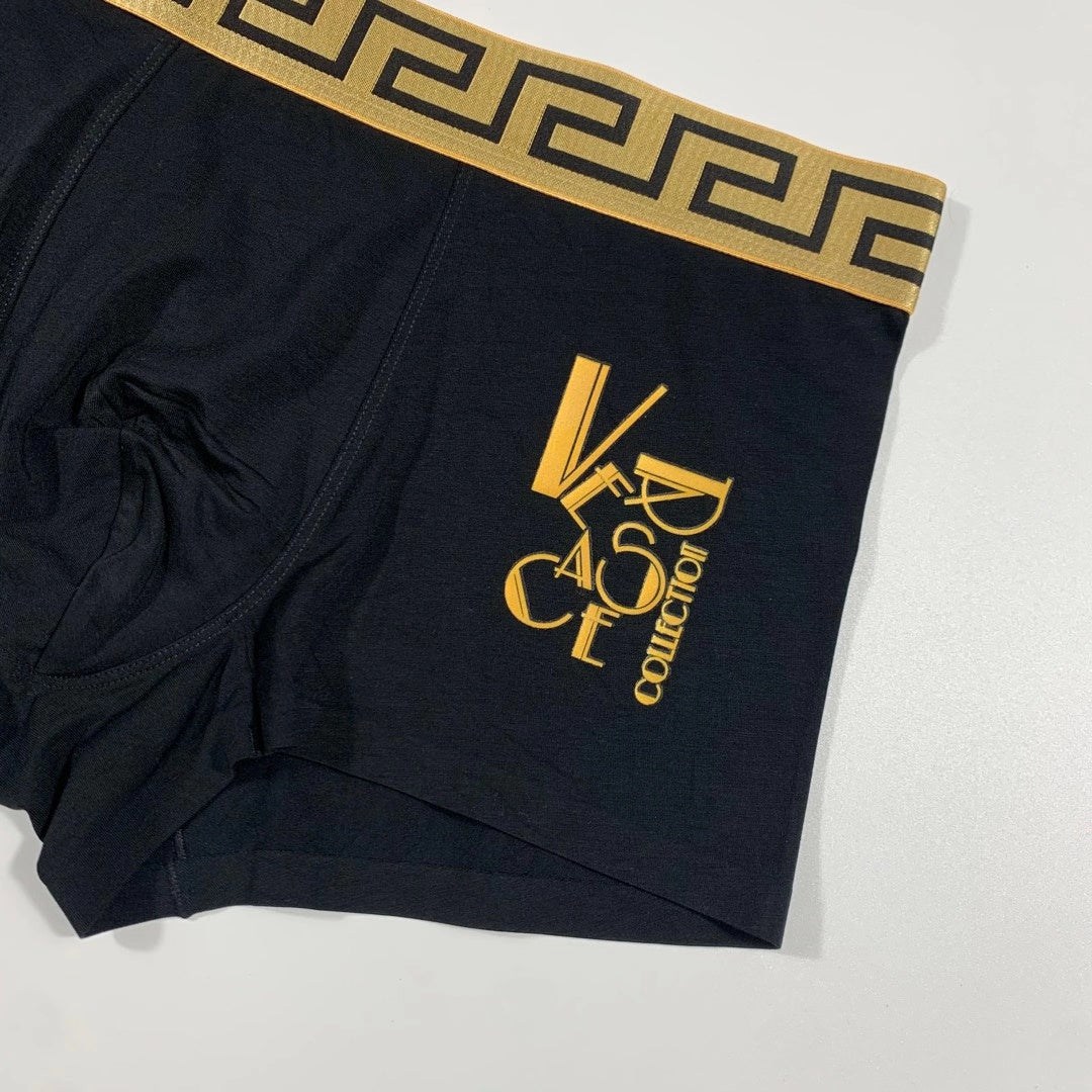 Versace Gold Graphic Men's Trunk Underwear - 3-Piece Box