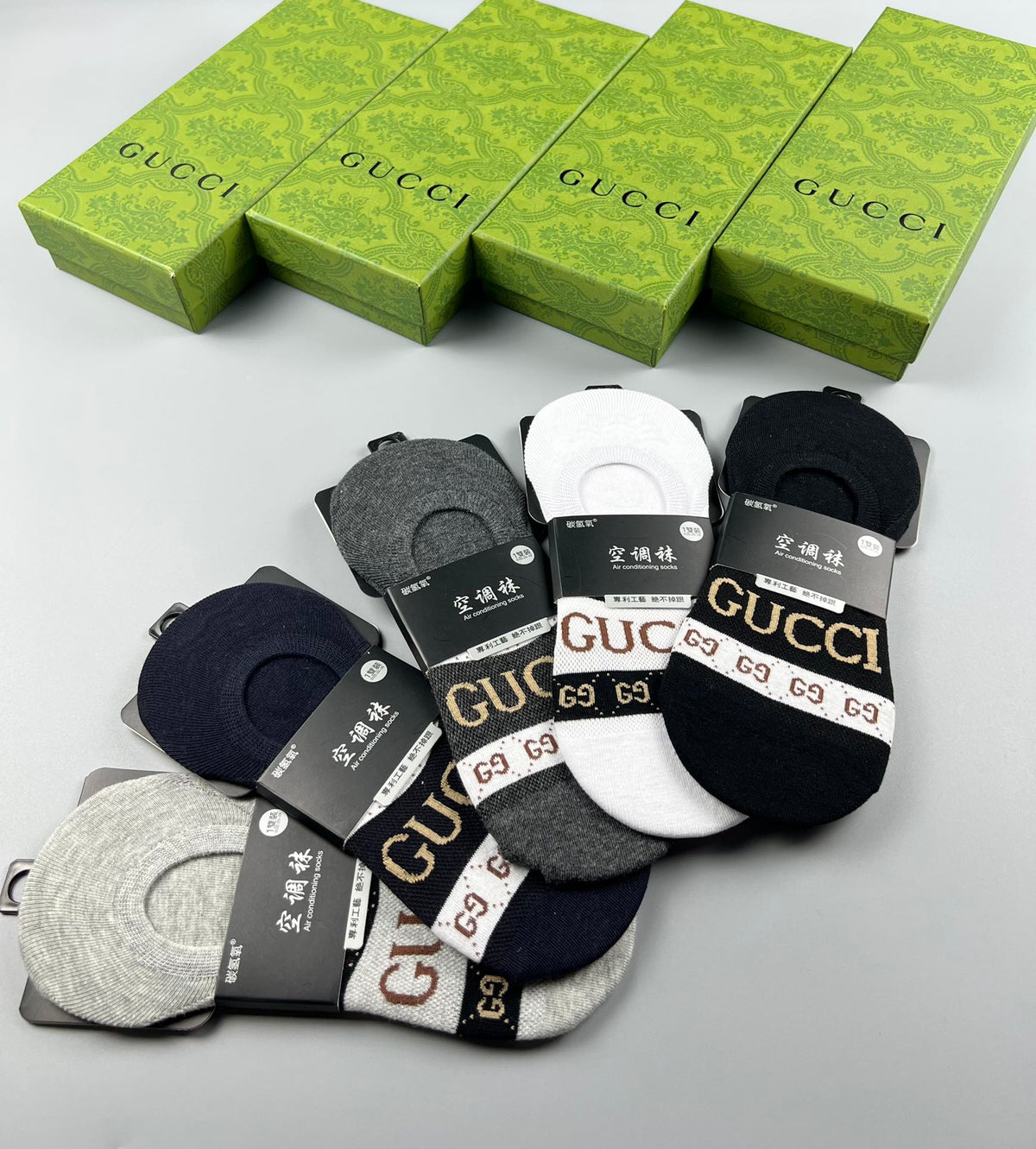 Gucci Cotton No-Show Socks - 5-Pair Set
