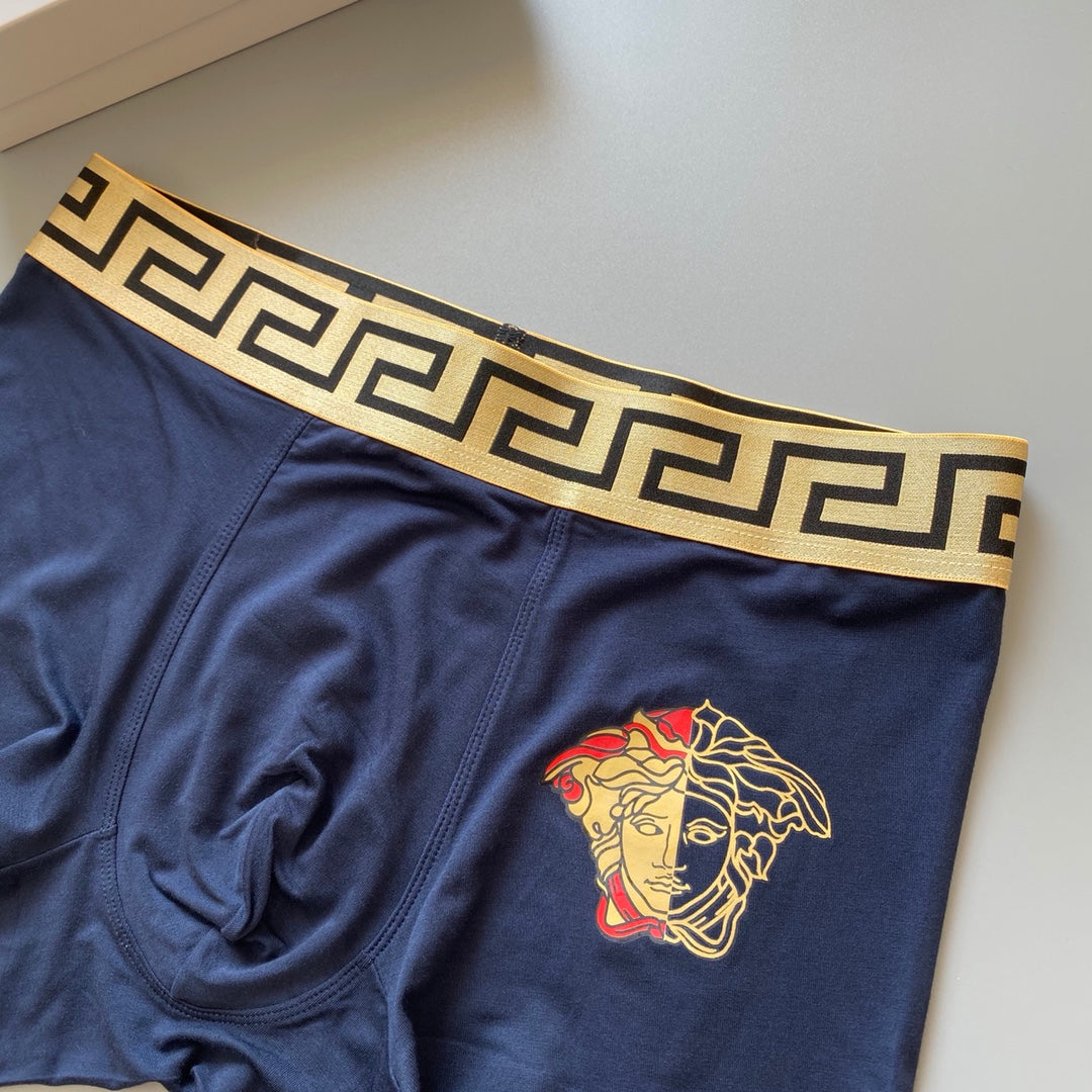 Versace Greek-Key And Medallion Details Men's Boxer Briefs - 3-Piece Box