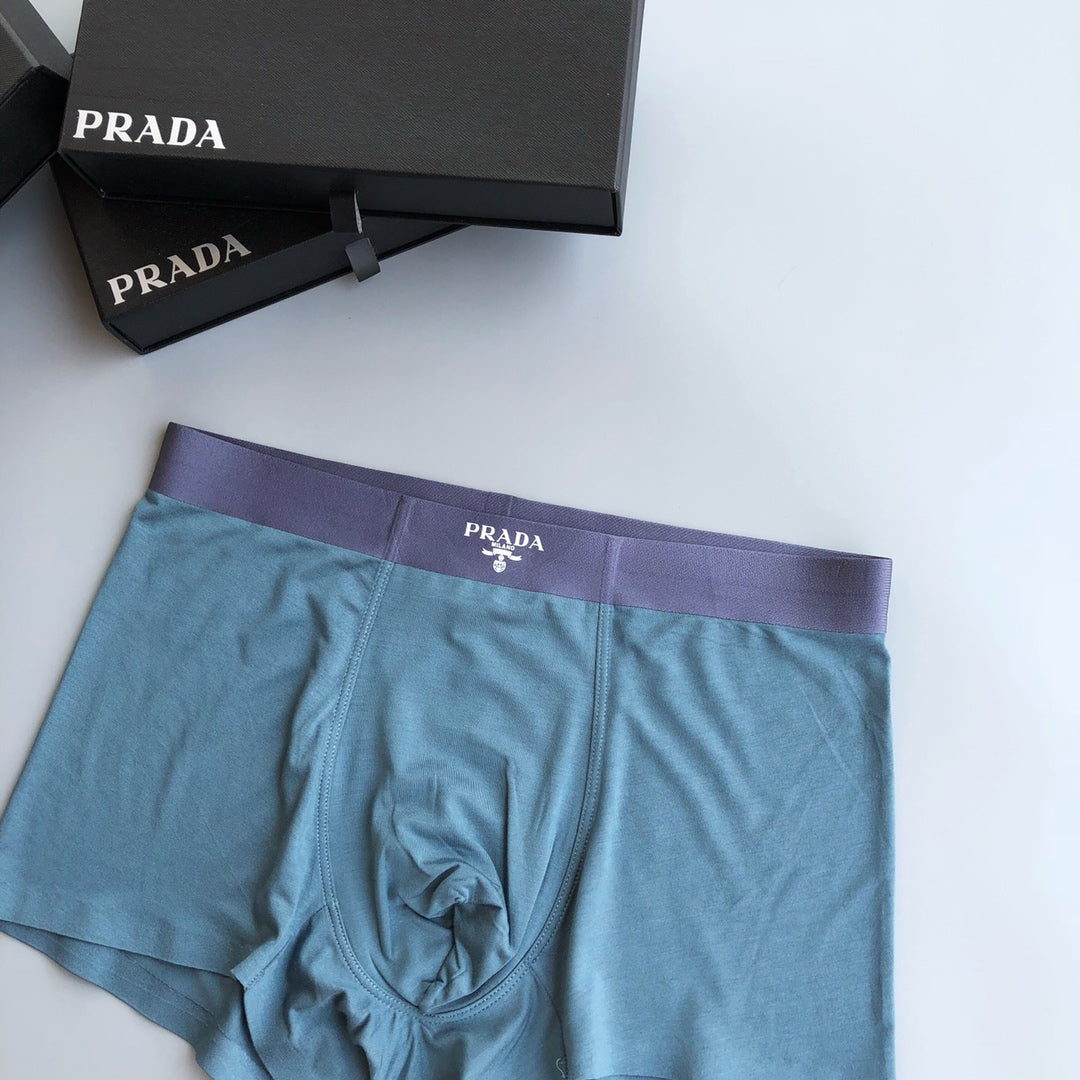 Prada Triangular Emblem Details Men's Boxer Briefs - 3-Piece Box