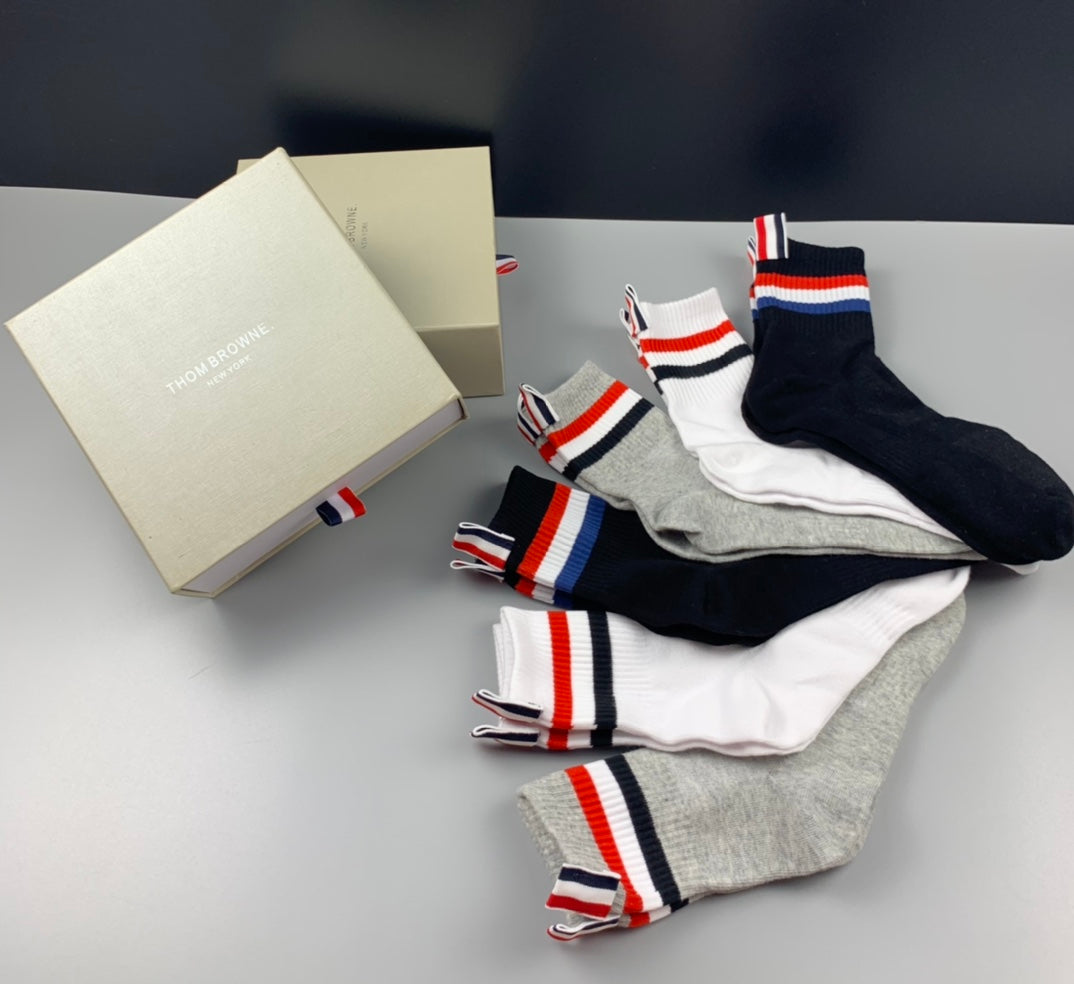 Thom Browne Cotton Crew Socks - 6-Pair Set