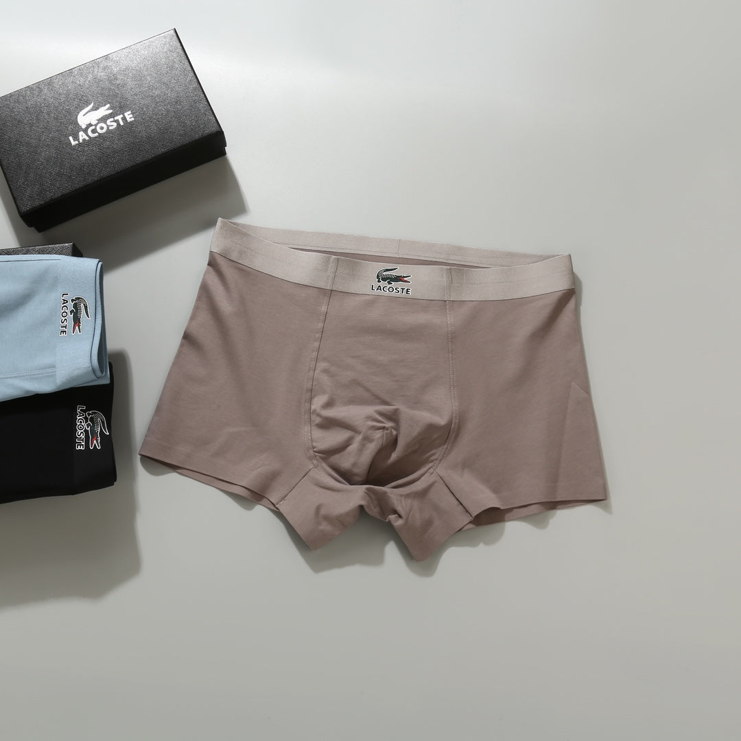 Lacoste Small Crocodile Details Men's Boxer Briefs - 3-Piece Box