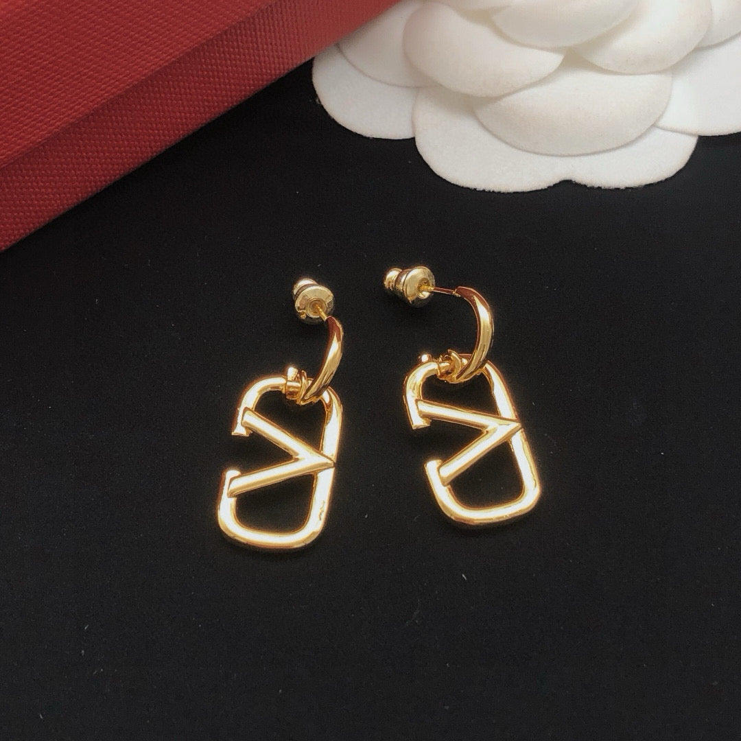 Martin Graham drop earrings in polished metal-tone – main product view